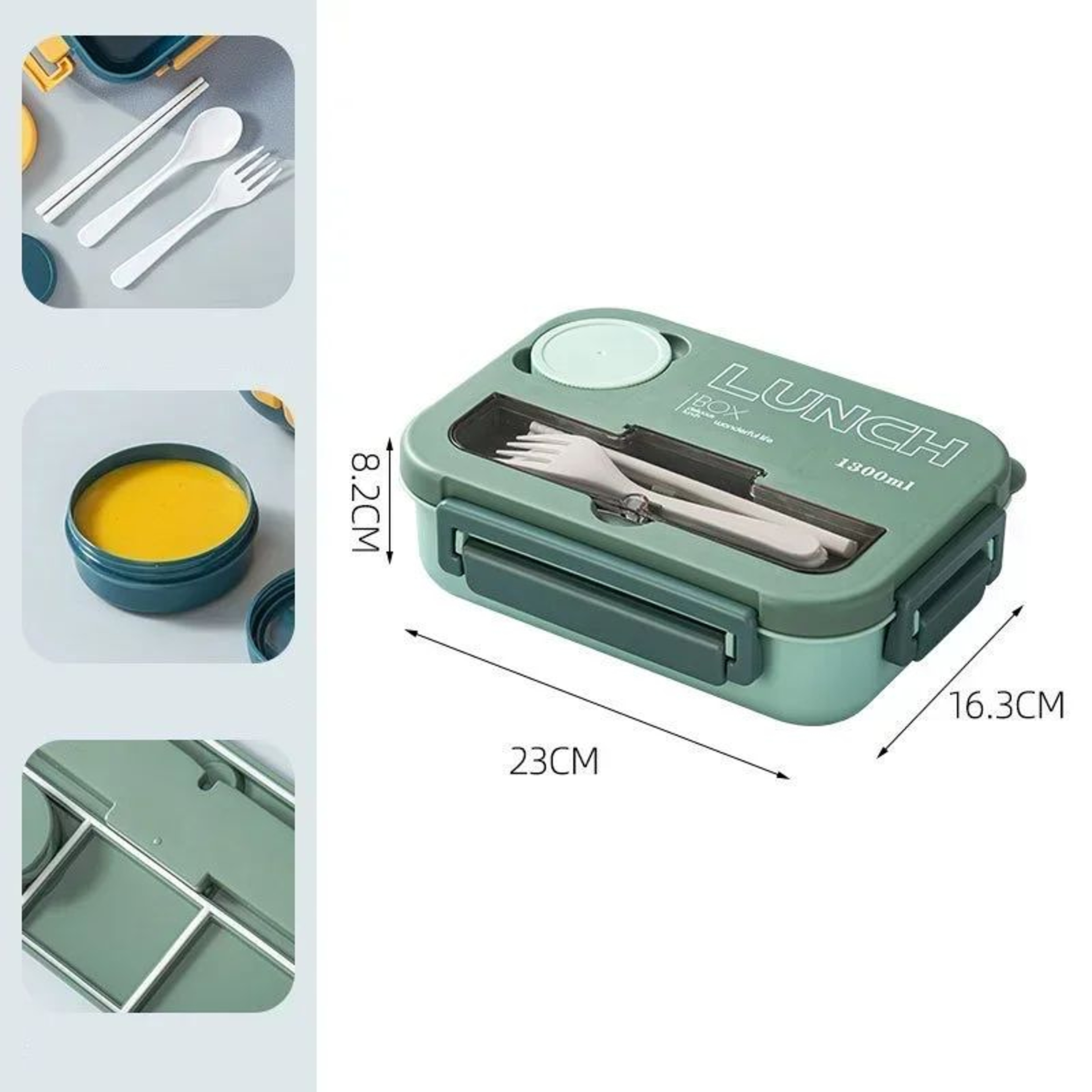 Compartment Bento Lunch Box With Fork And Spoon 6