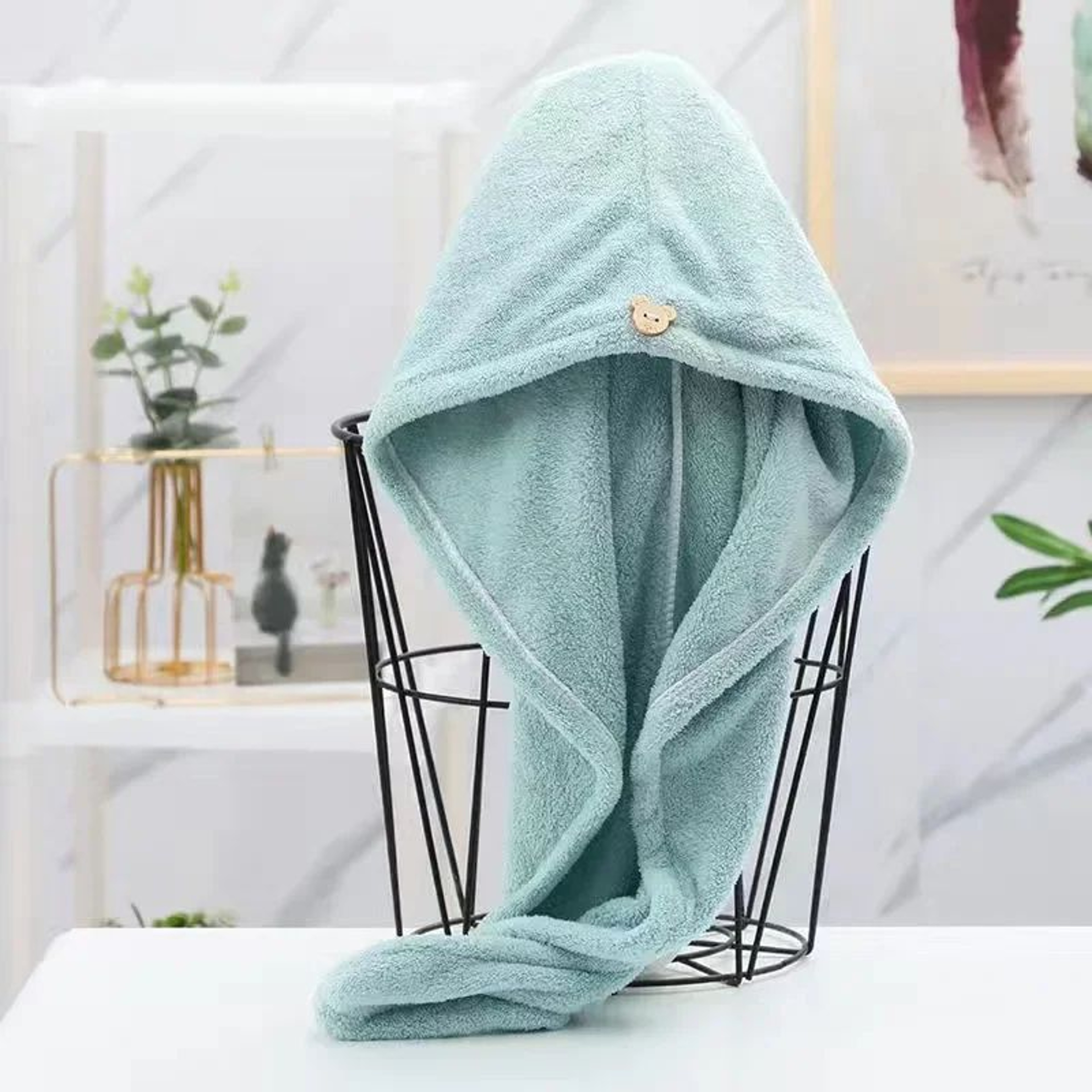 Soft Microfiber Hair Drying Towel Turban 7