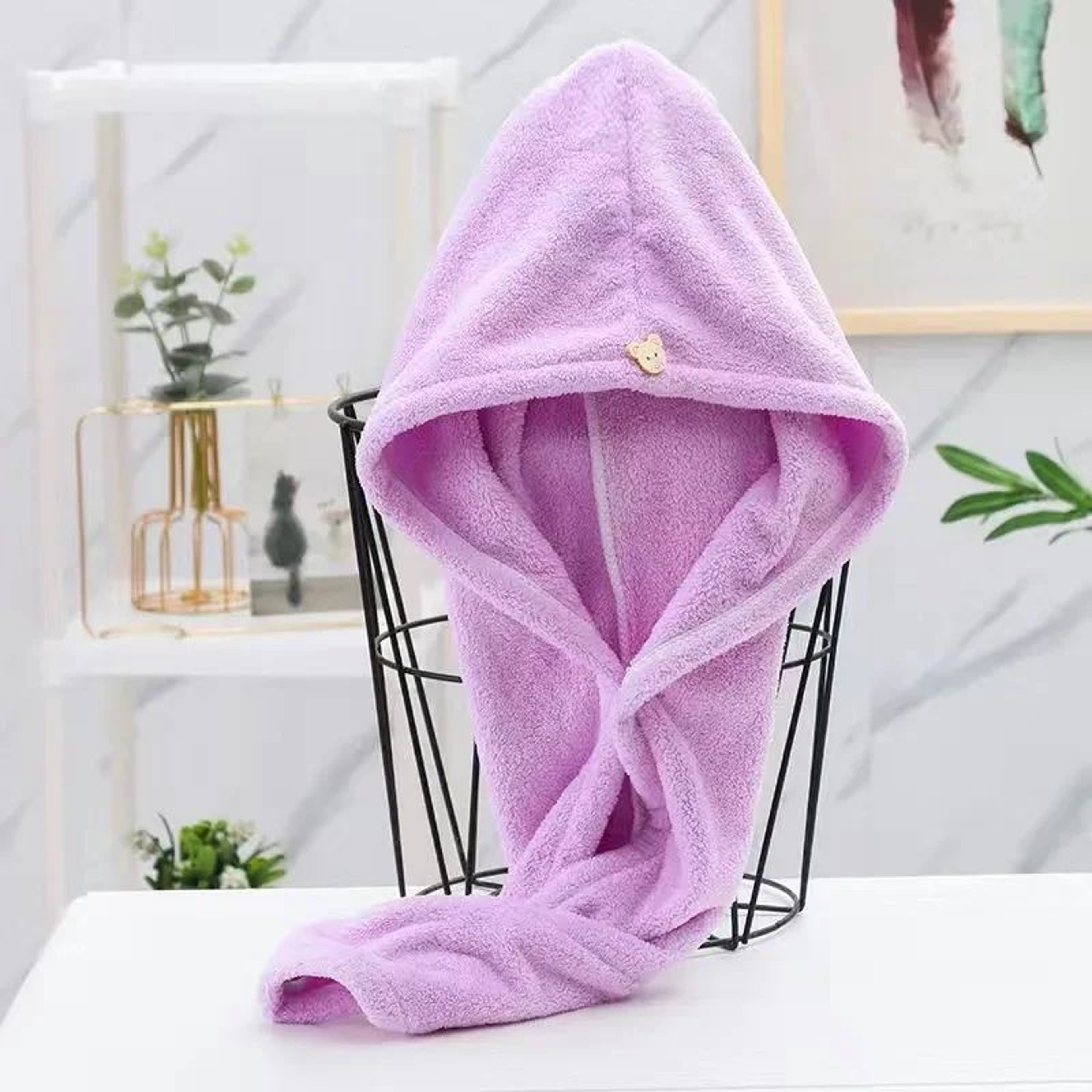Soft Microfiber Hair Drying Towel Turban 10