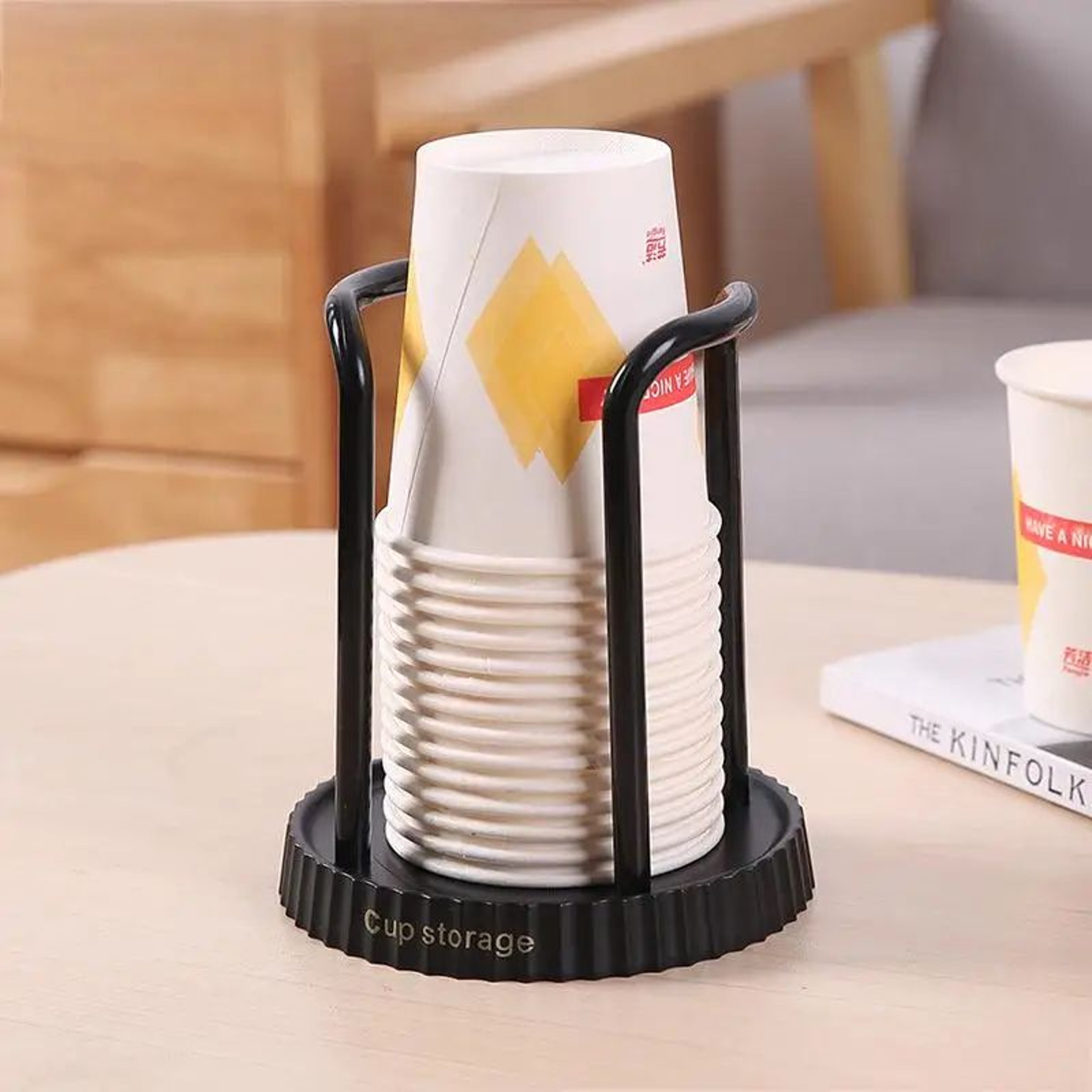Desktop Disposable Paper Cup Holder Storage Organizer 6