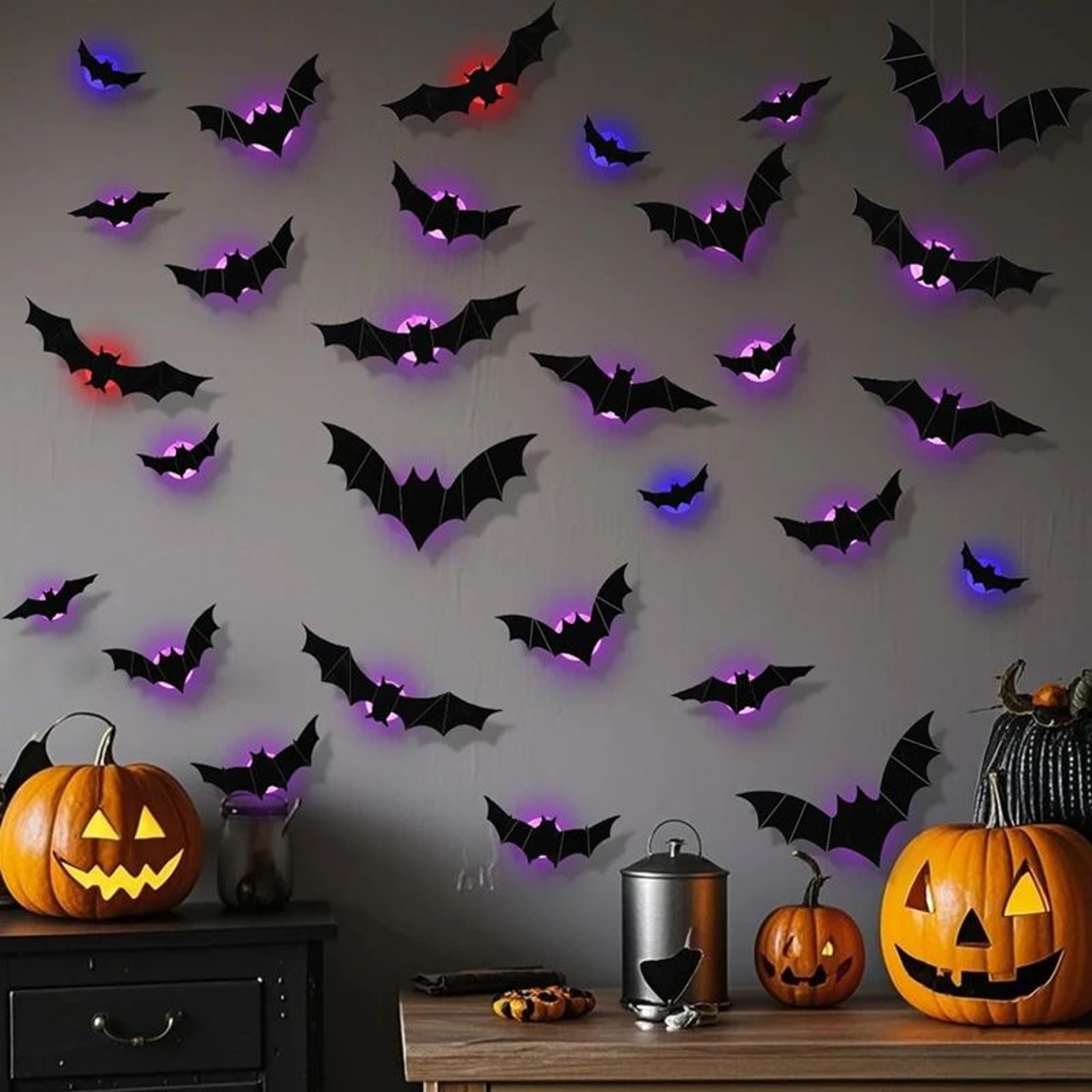LED Halloween Bat And Spider 3D Wall Decorations 2
