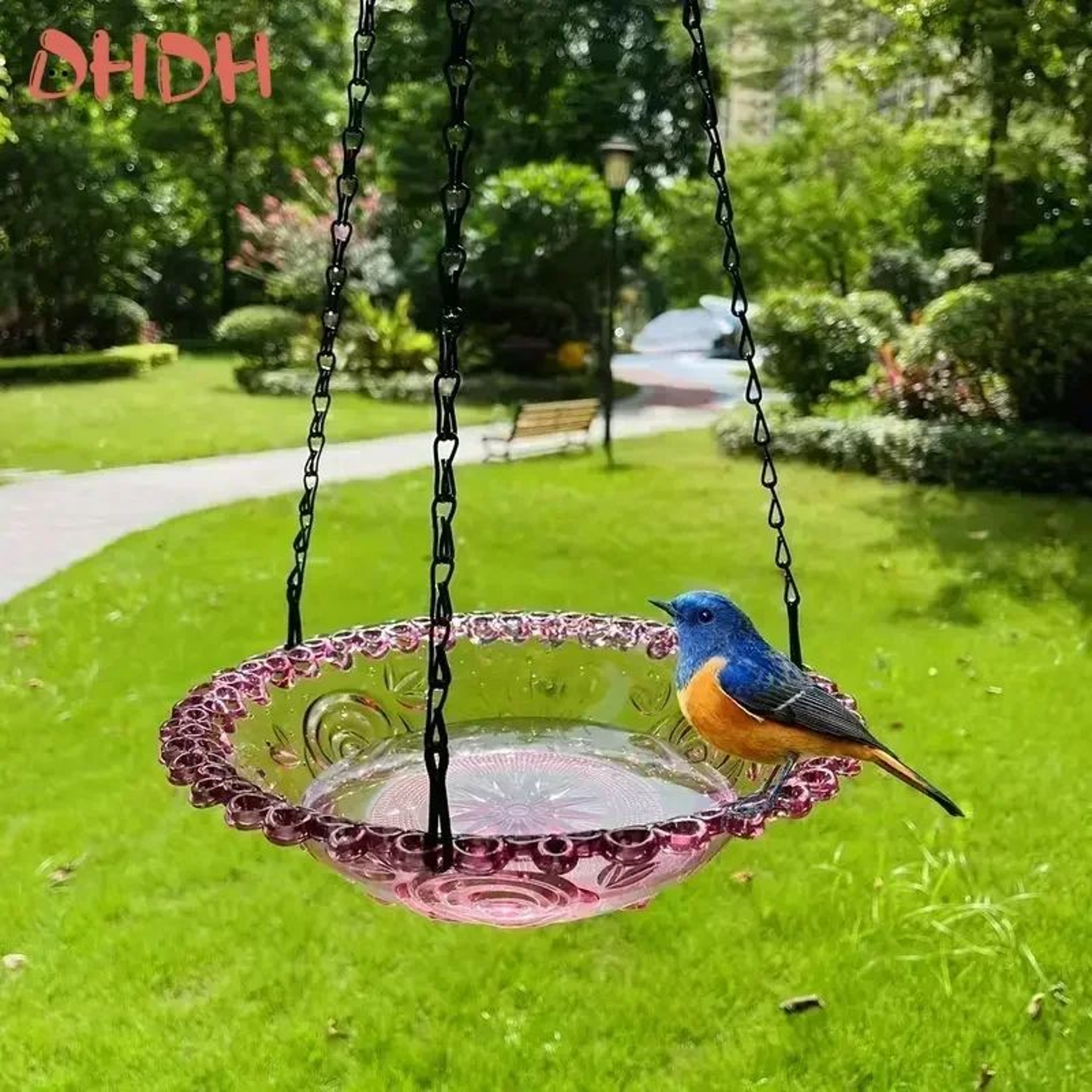 Flower Shaped Hanging Bird Feeder And Bird Bath 3