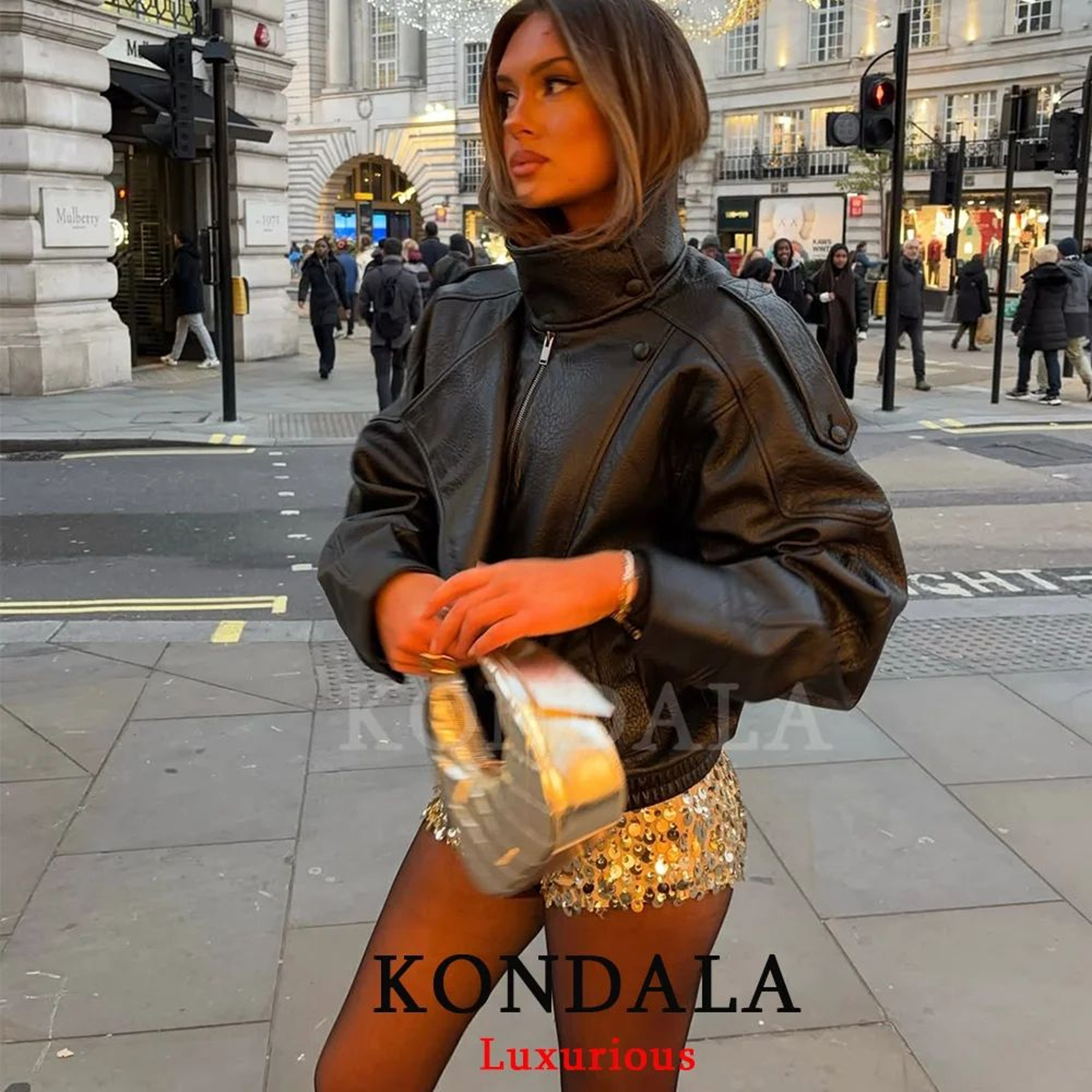 Womens Oversized Black Leather Jacket 0