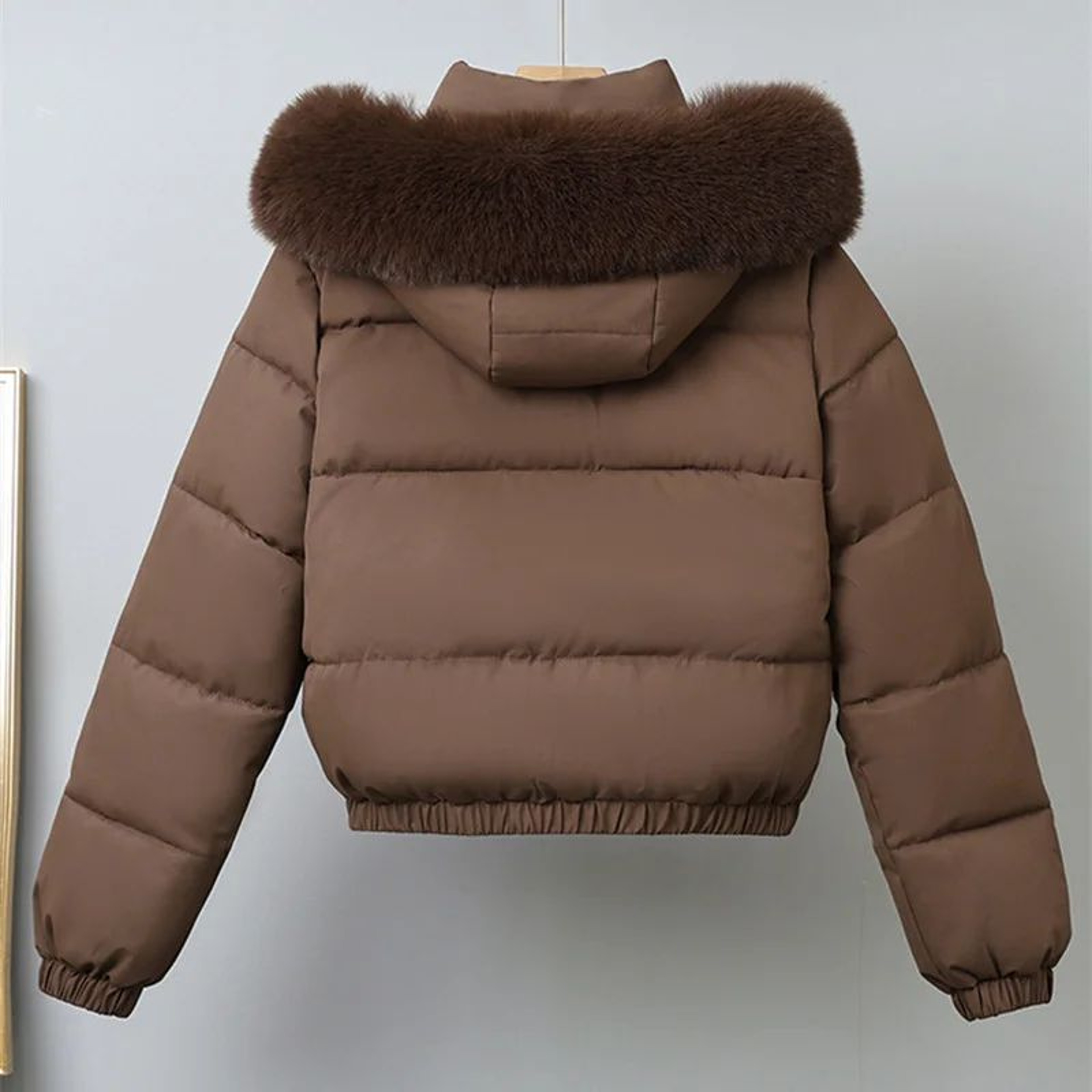 Womens VelvetLined Hooded Winter Puffer Jacket 5