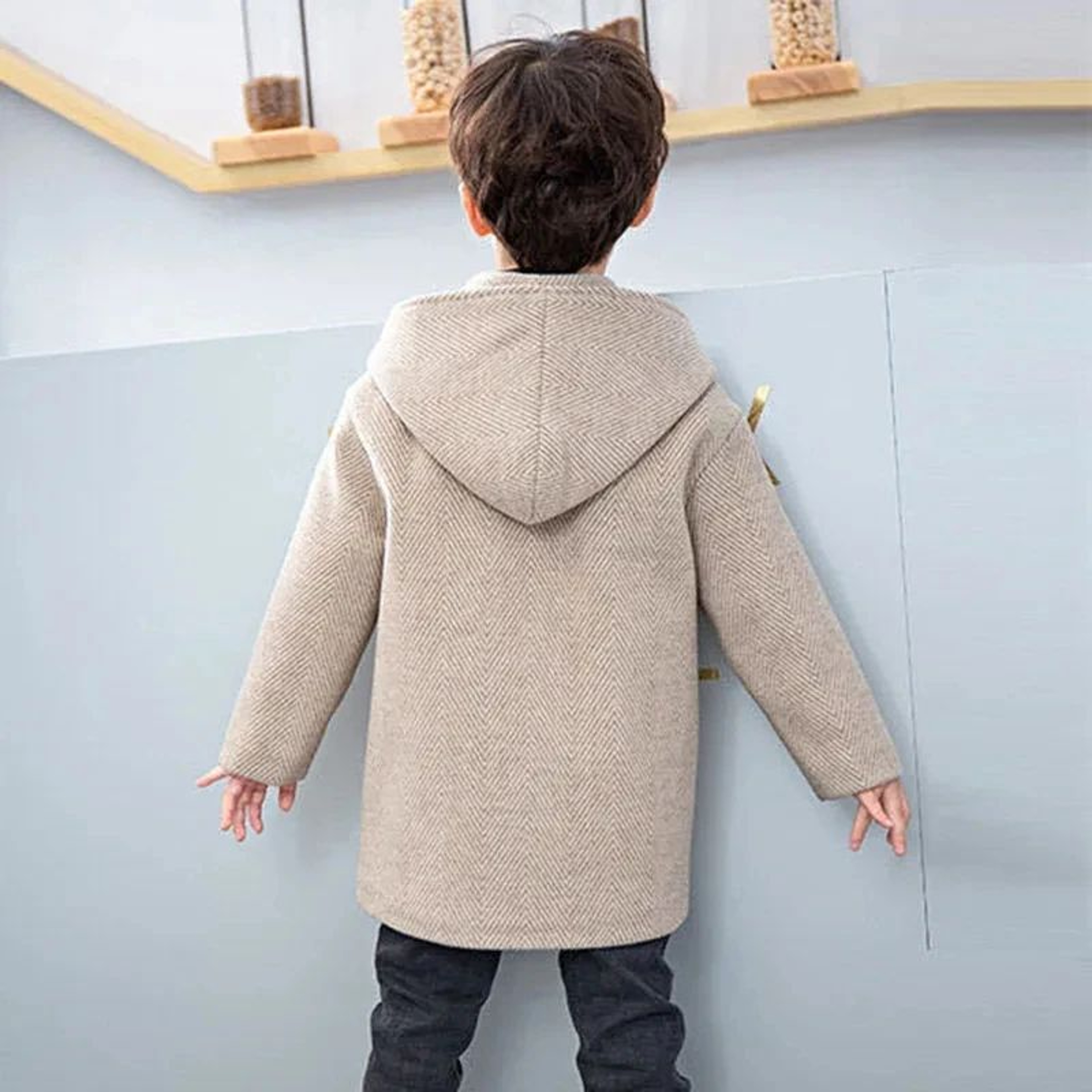 Boys Stylish MidLength Woolen Winter Coat 3