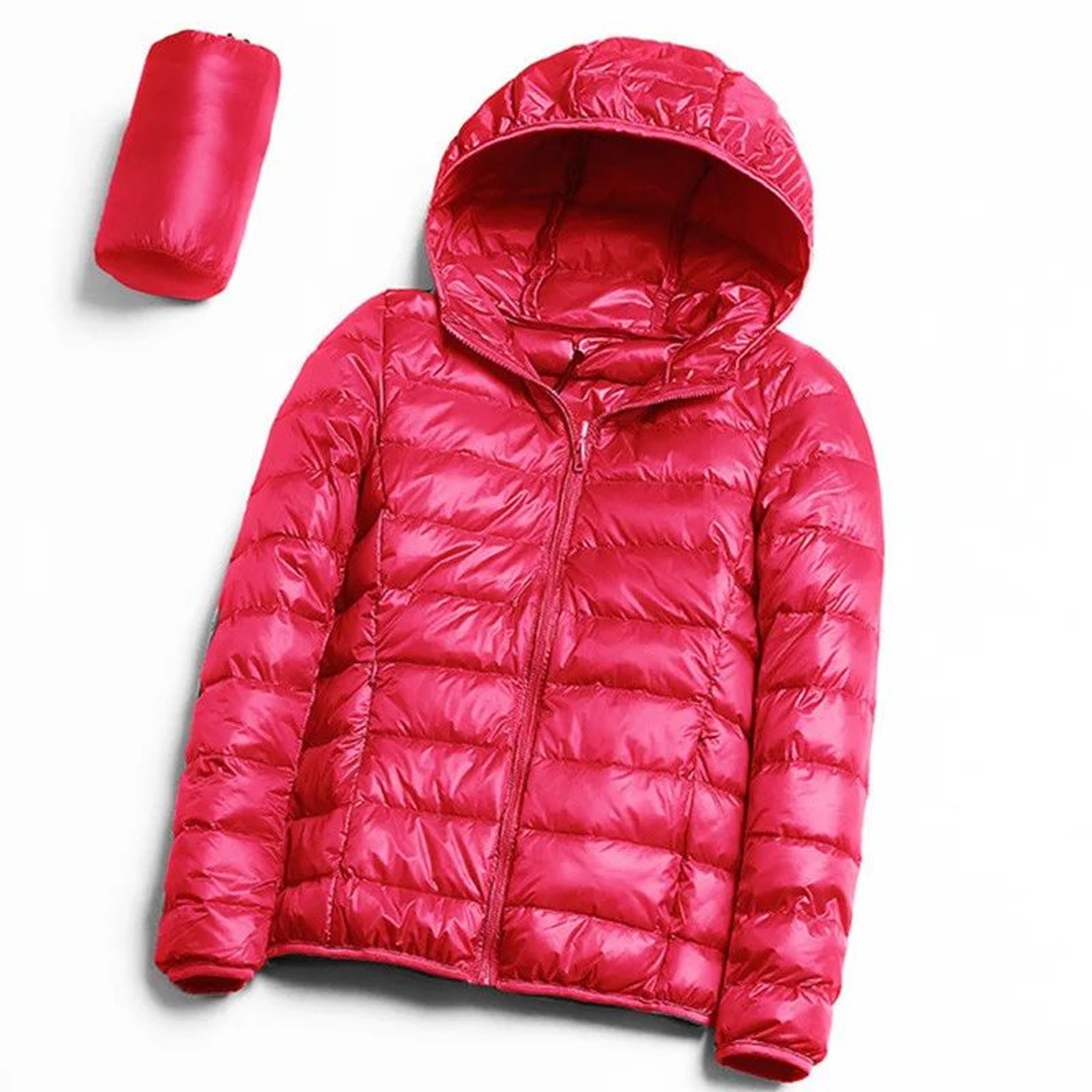 Womens Plus Size Lightweight Hooded Puffer Jacket 12