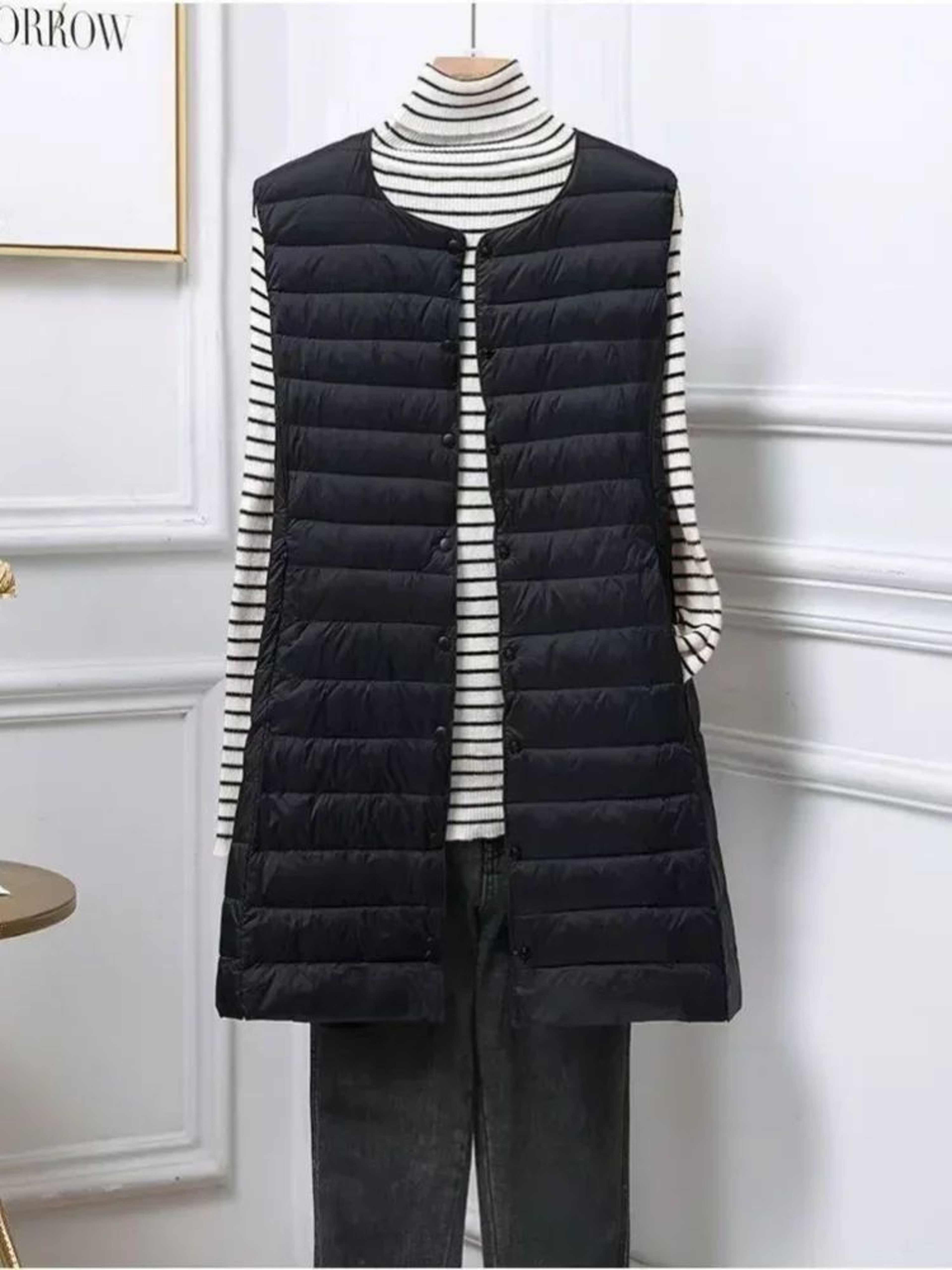 Womens Elegant MidLength Down Vest 2