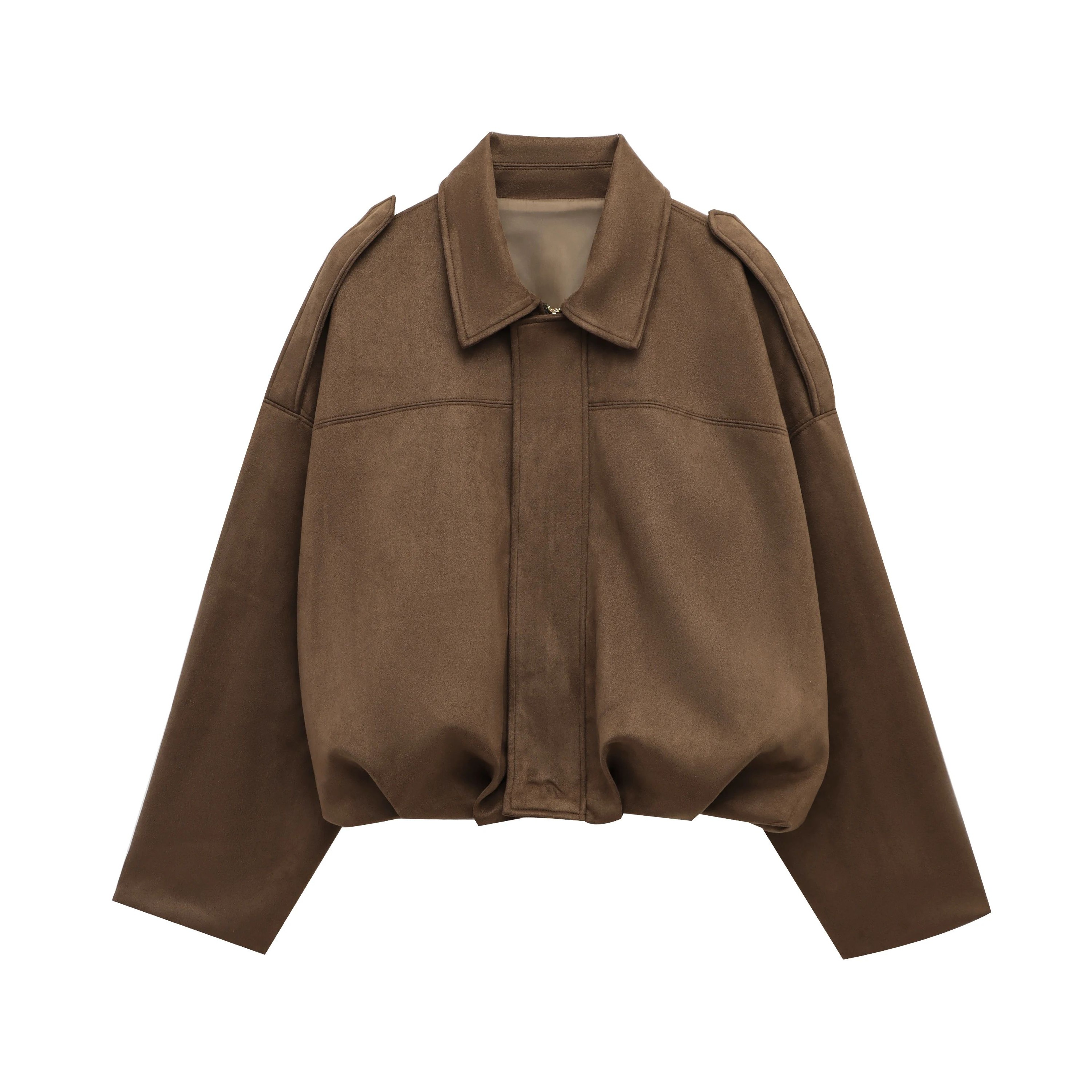 Womens Elegant Vintage Lapel Zipper Jacket 10