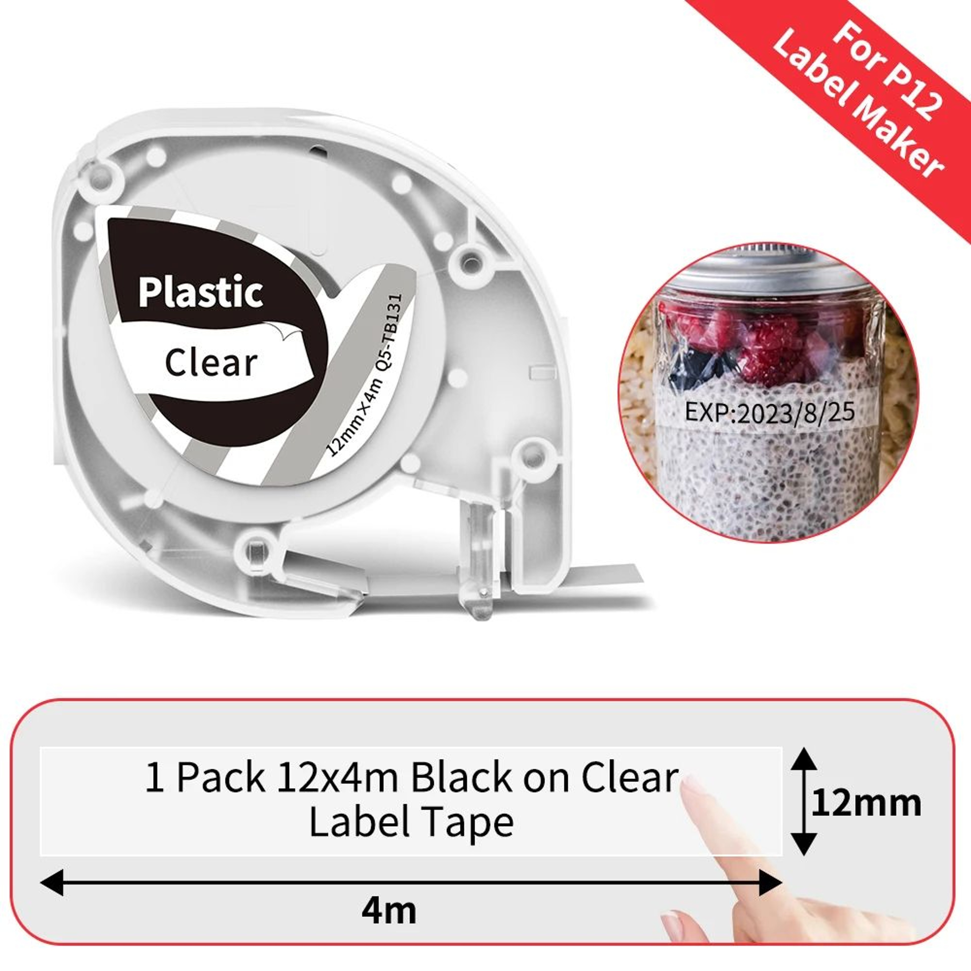 Replacement Plastic Label Maker Tape 26