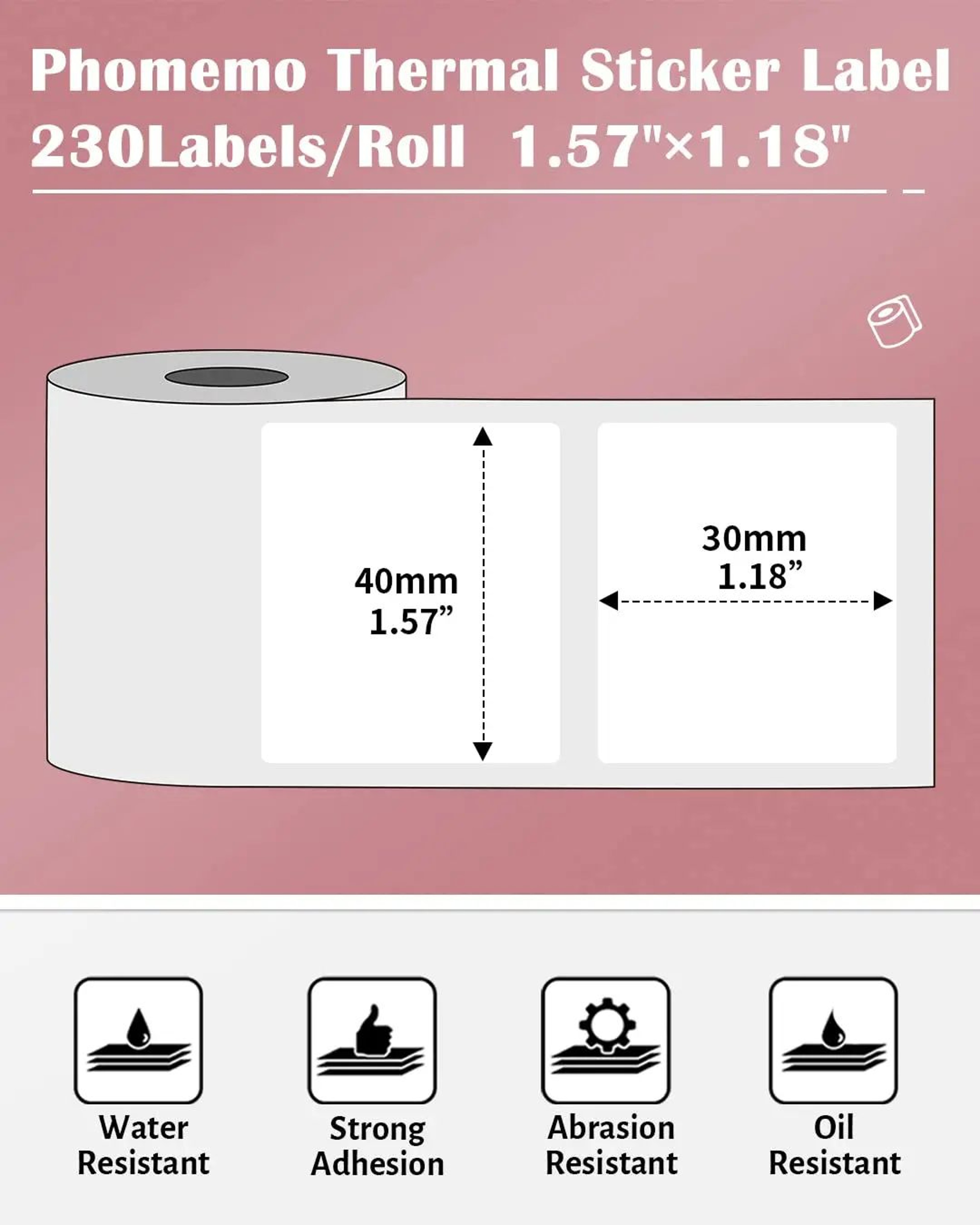 Waterproof Rectangle Thermal Label Stickers 1