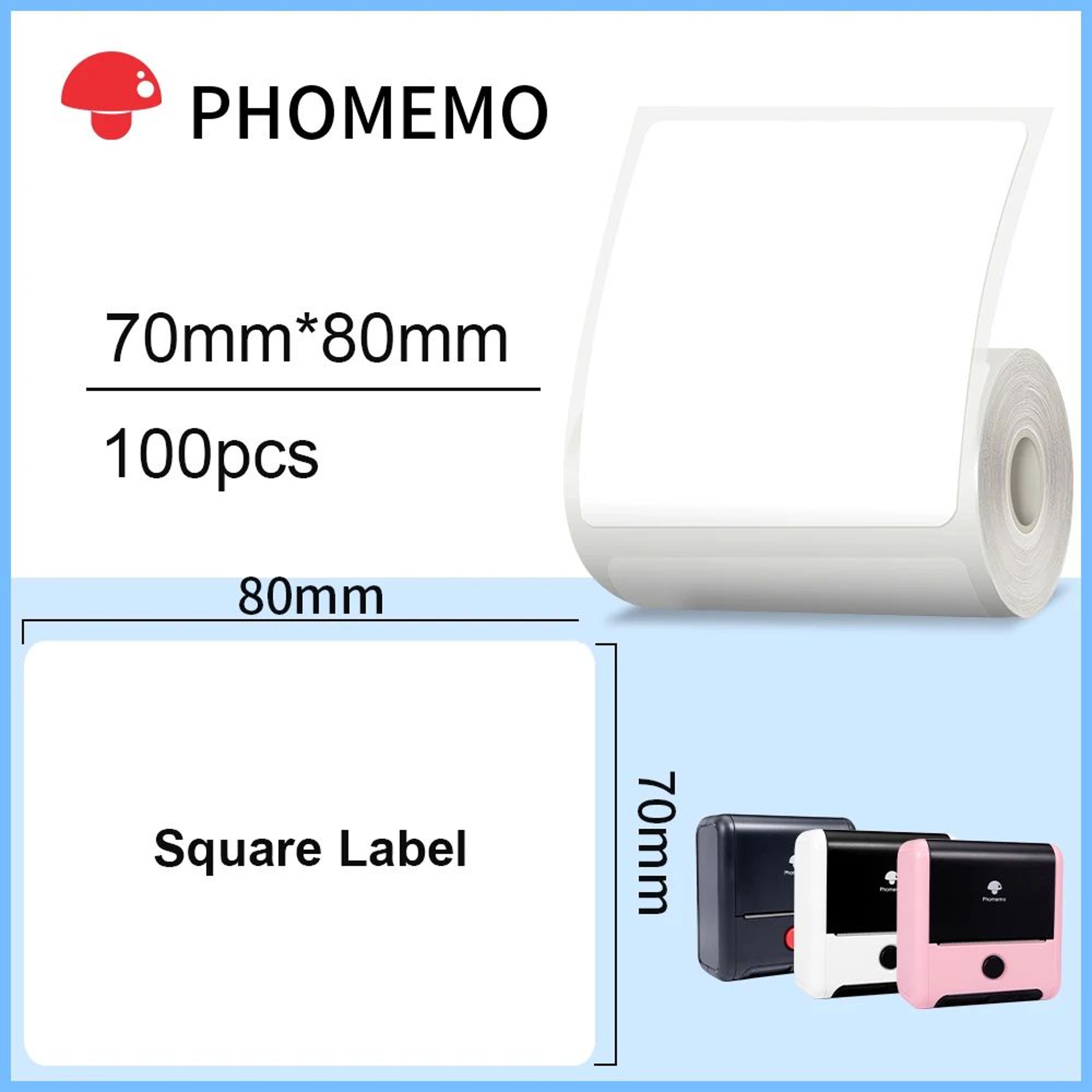 100PCS Waterproof Rectangle Thermal Label Stickers 0