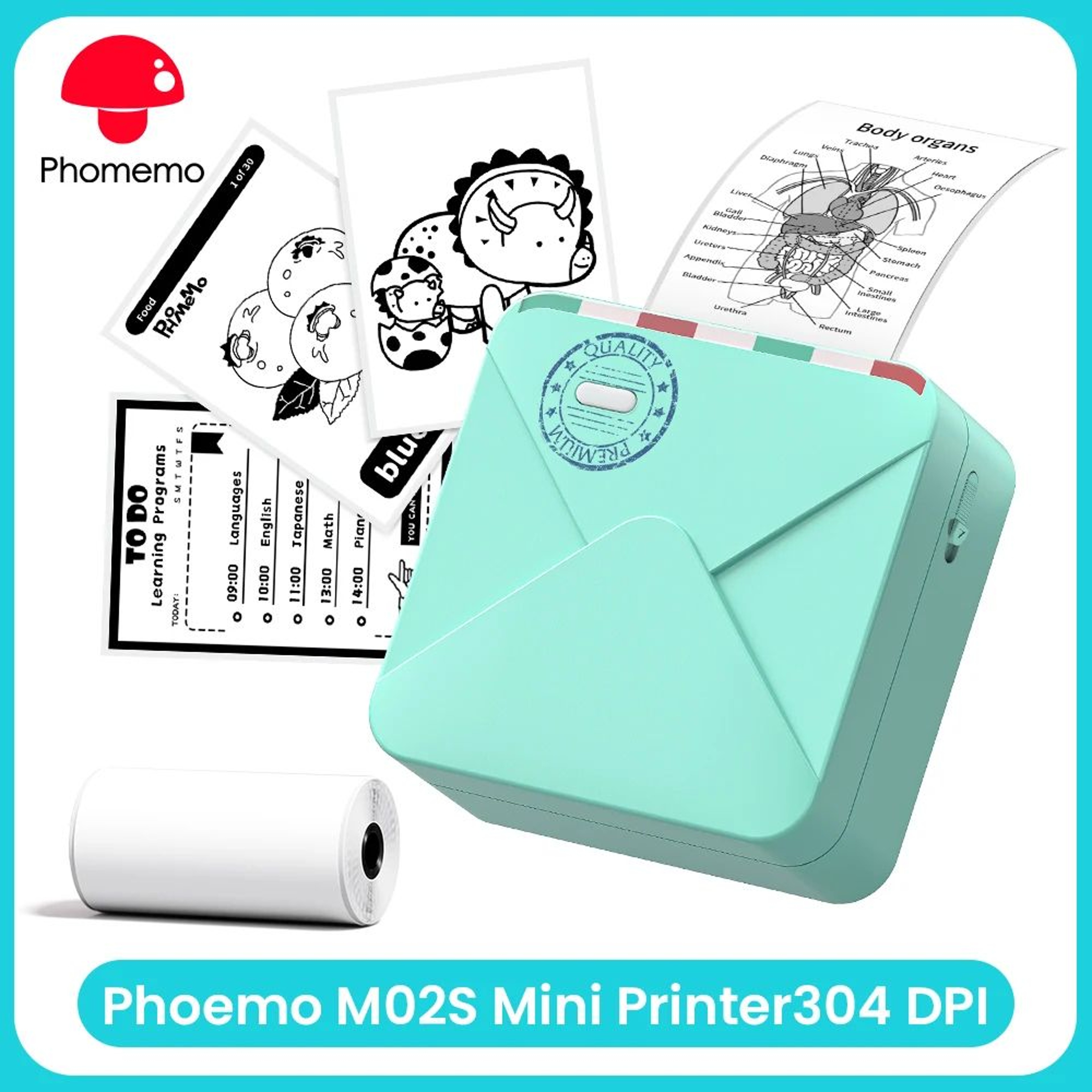 300 DPI Portable Mini Thermal Pocket Printer 7