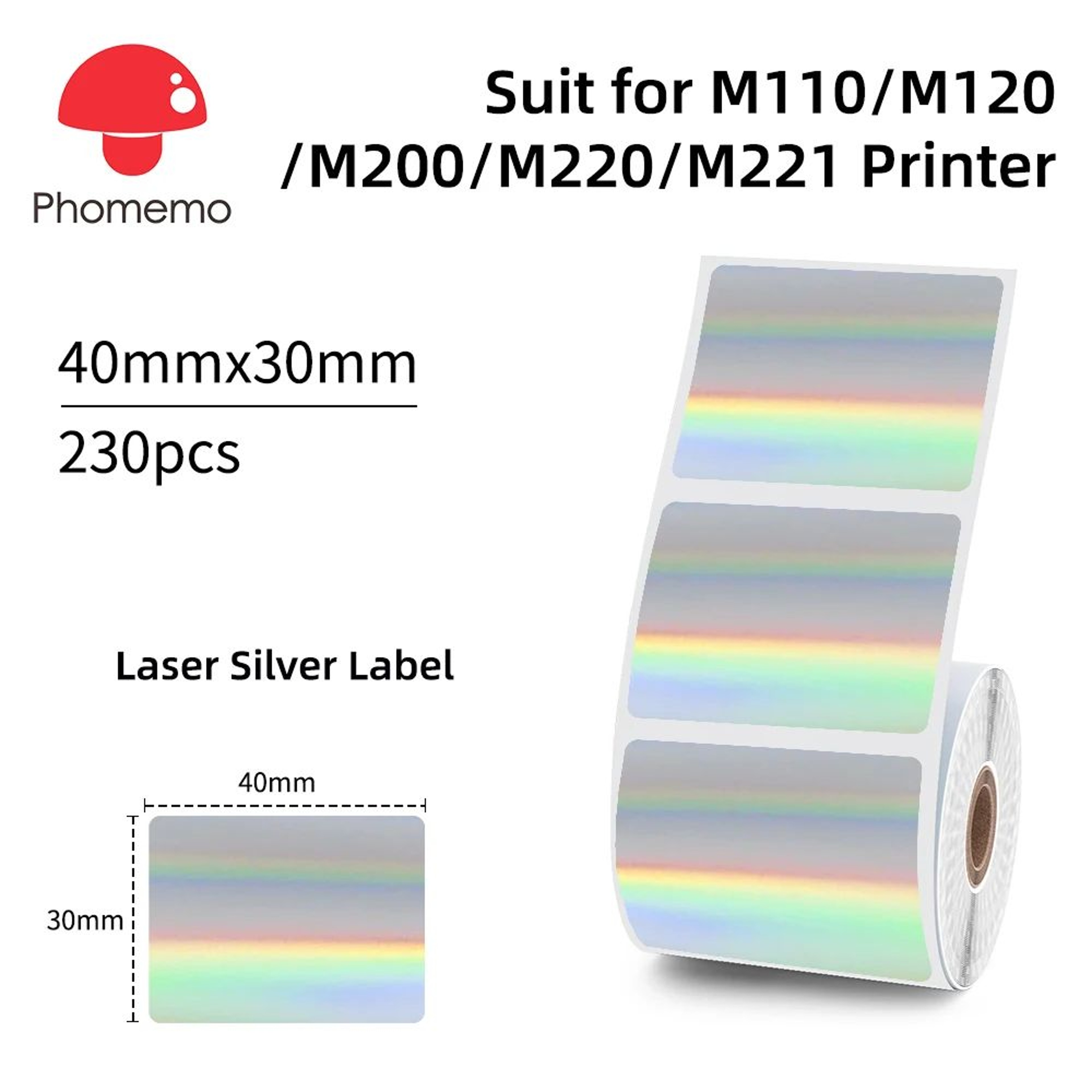 Clear Transparent Thermal Label Sticker Roll 6