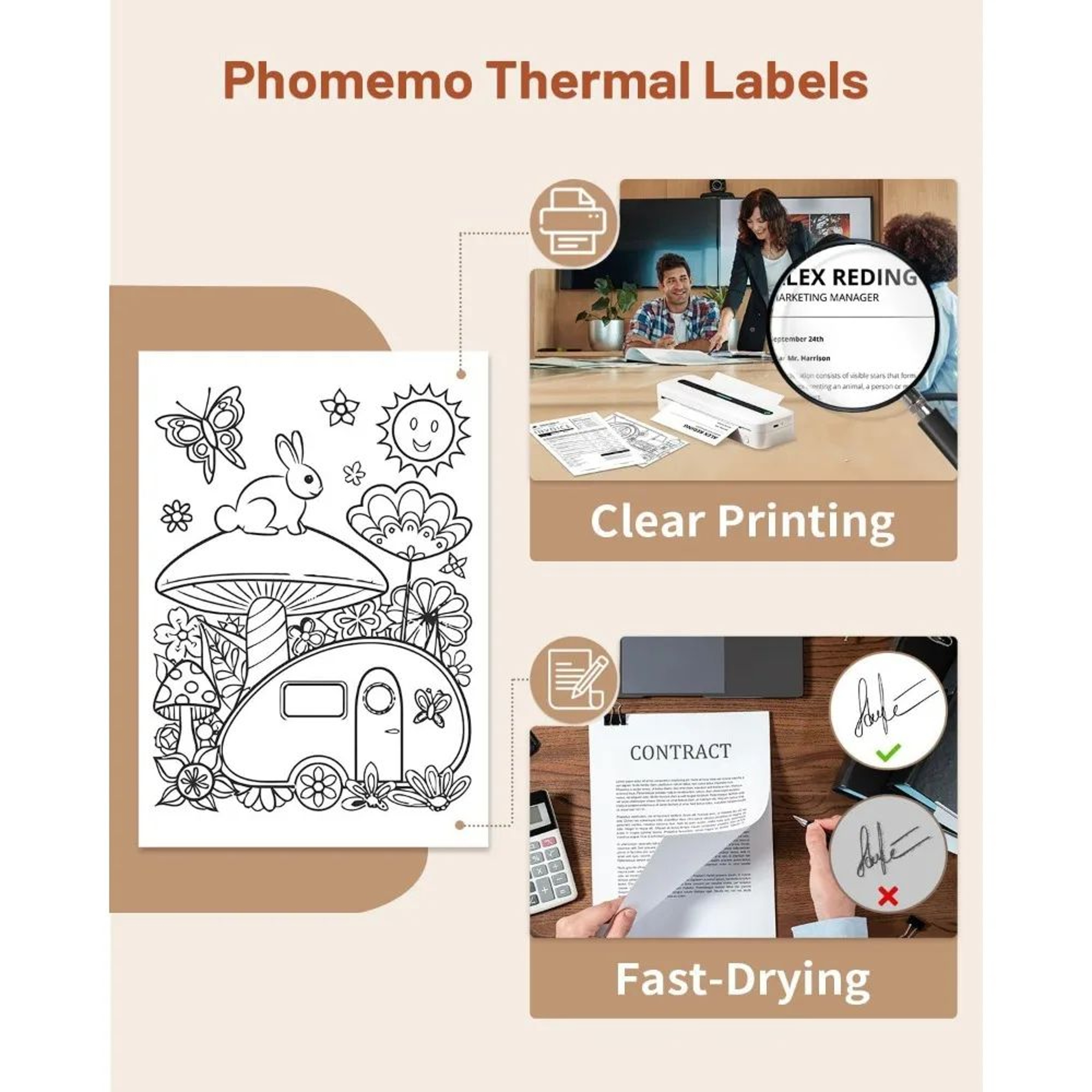 100 Sheets A4 Folded Thermal Printing Paper 2