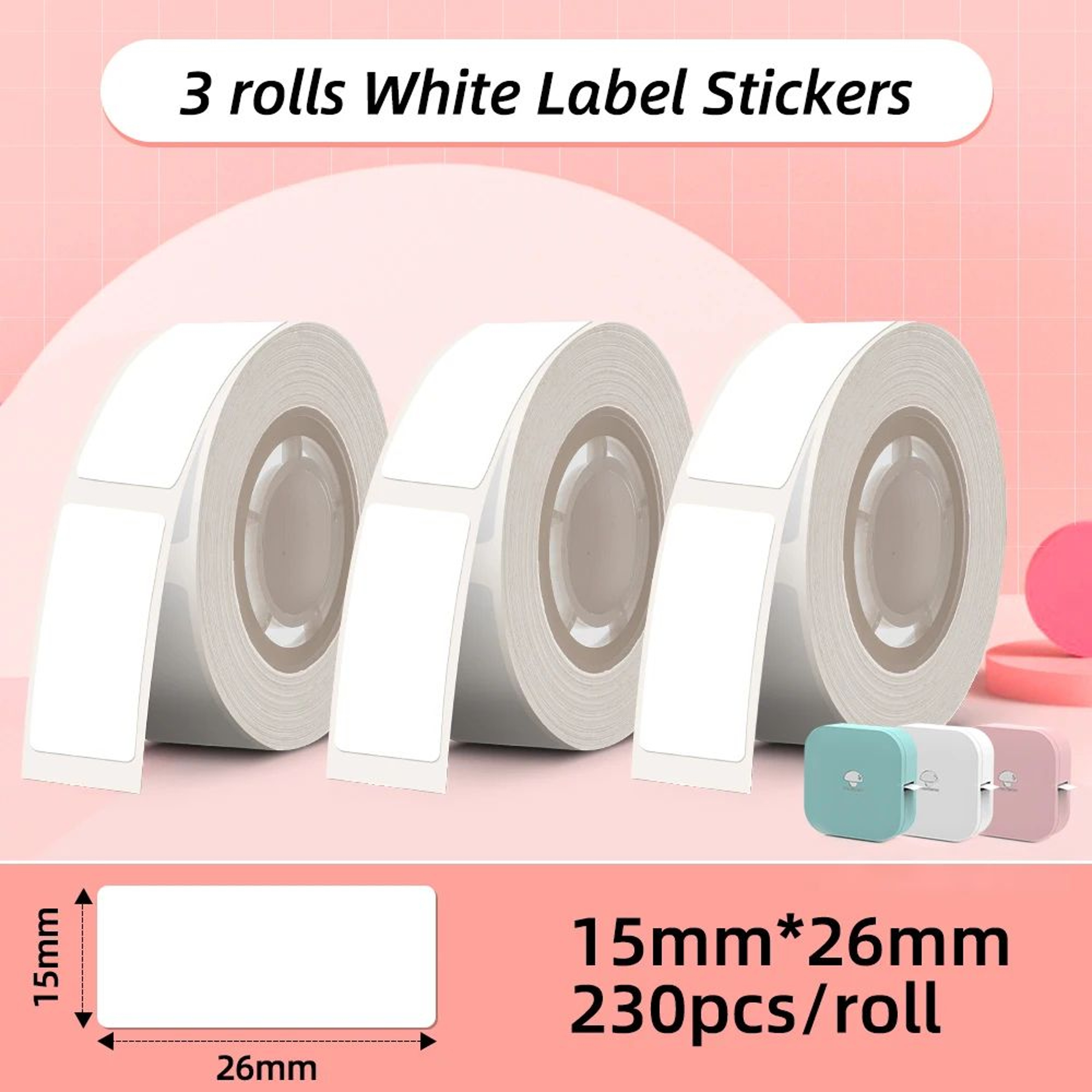 3 Rolls Waterproof White And Clear Thermal Label Tape 21