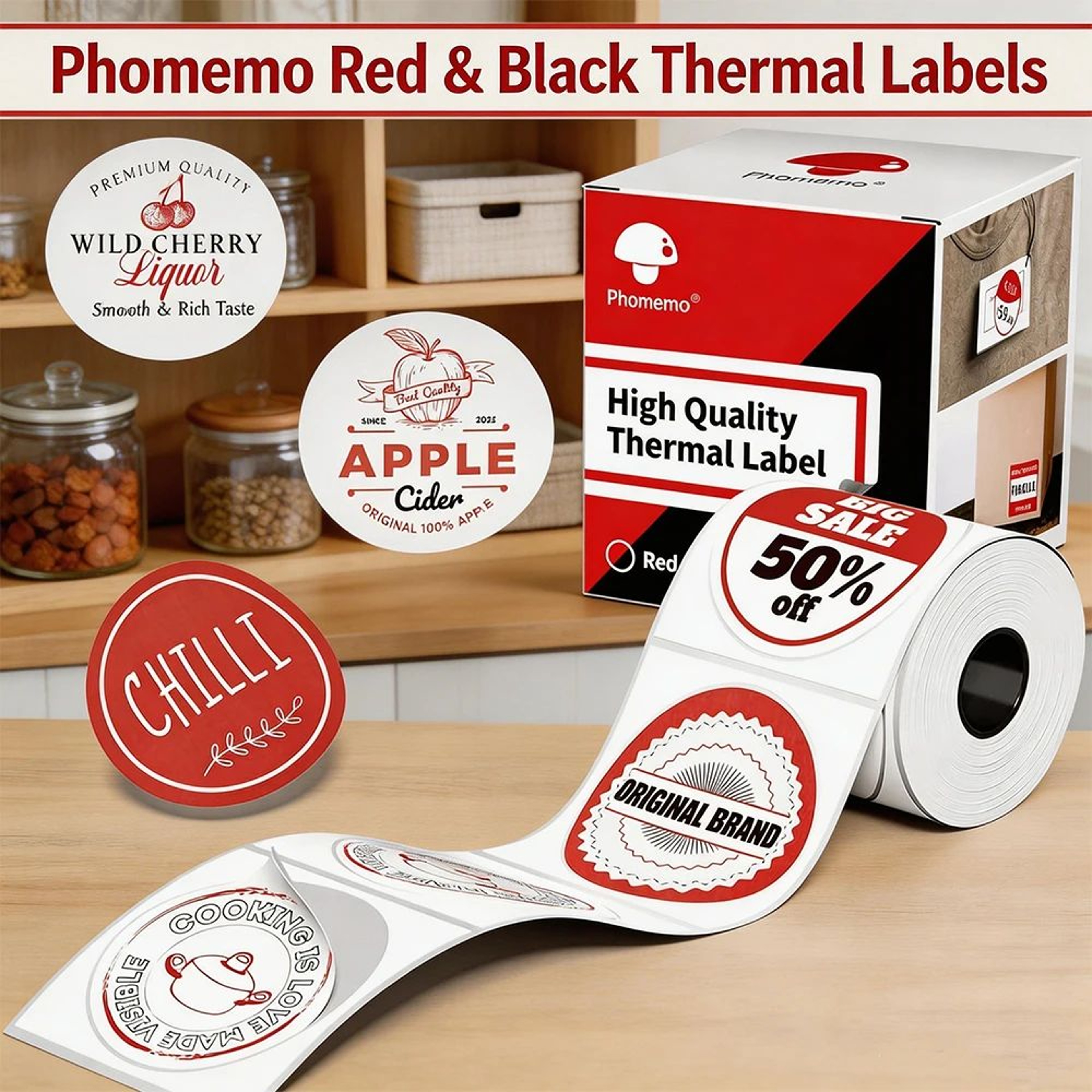 Red And Black Thermal Warning Label Stickers 0