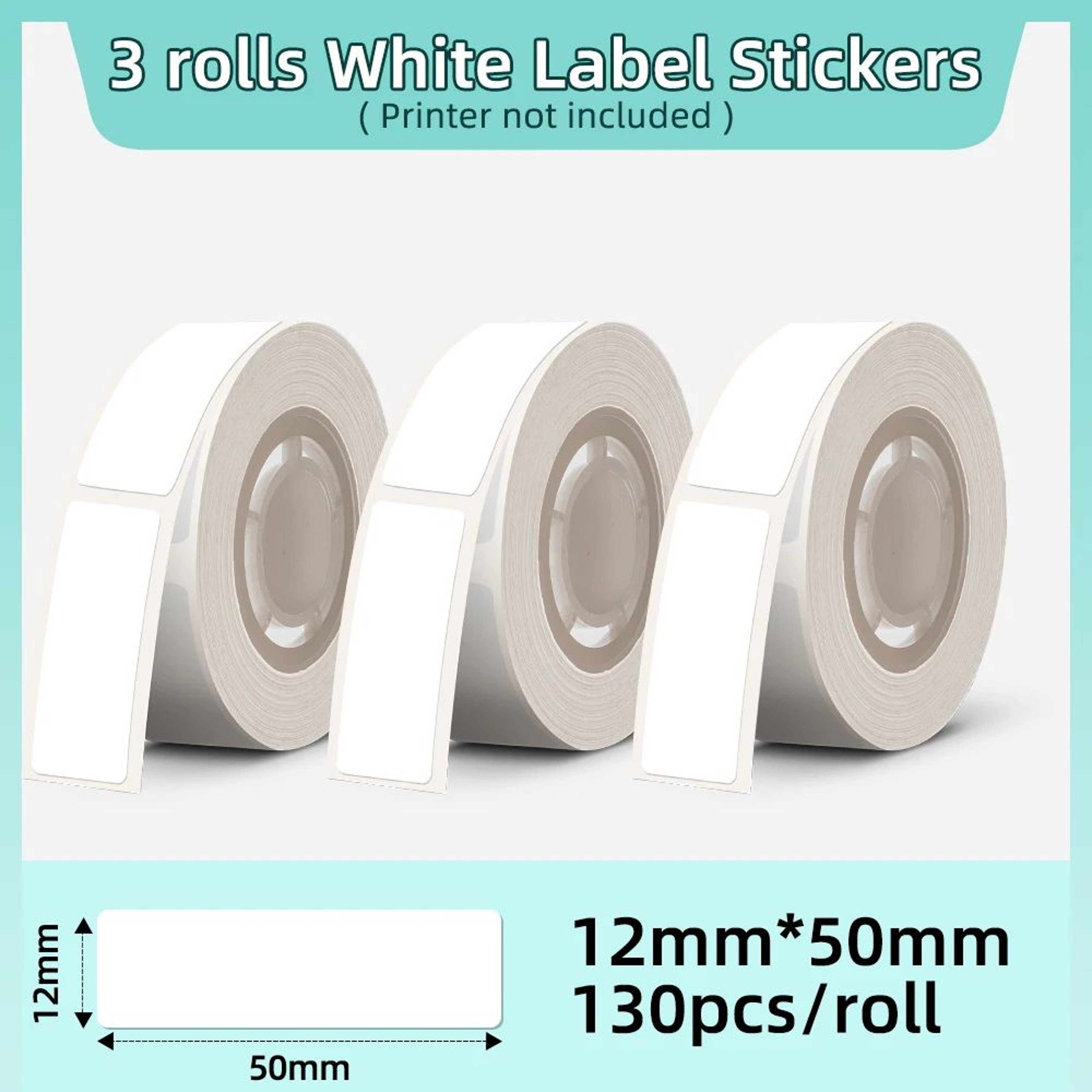 3 Rolls ScratchResistant Waterproof Thermal Label Tape 10
