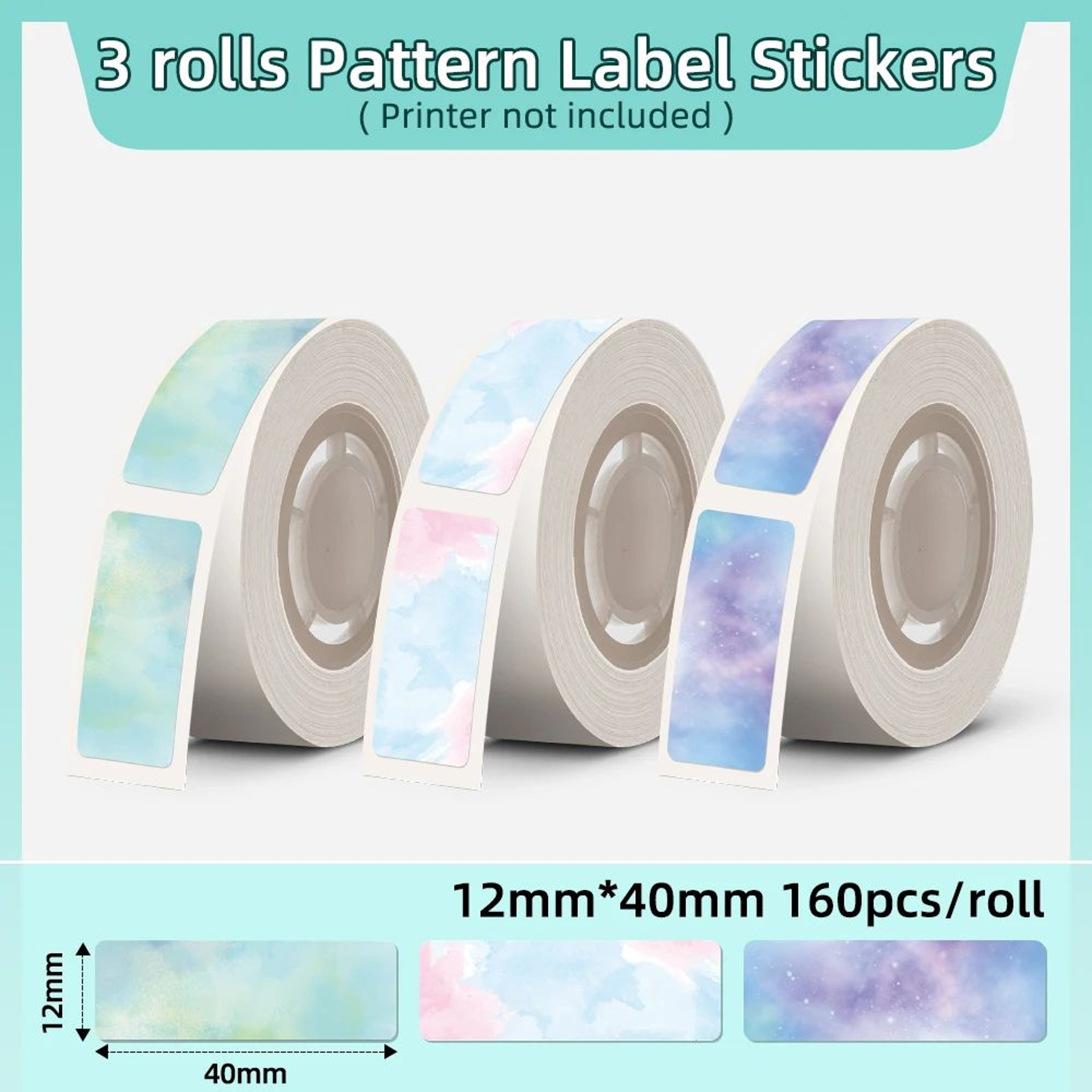 3 Rolls ScratchResistant Waterproof Thermal Label Tape 20
