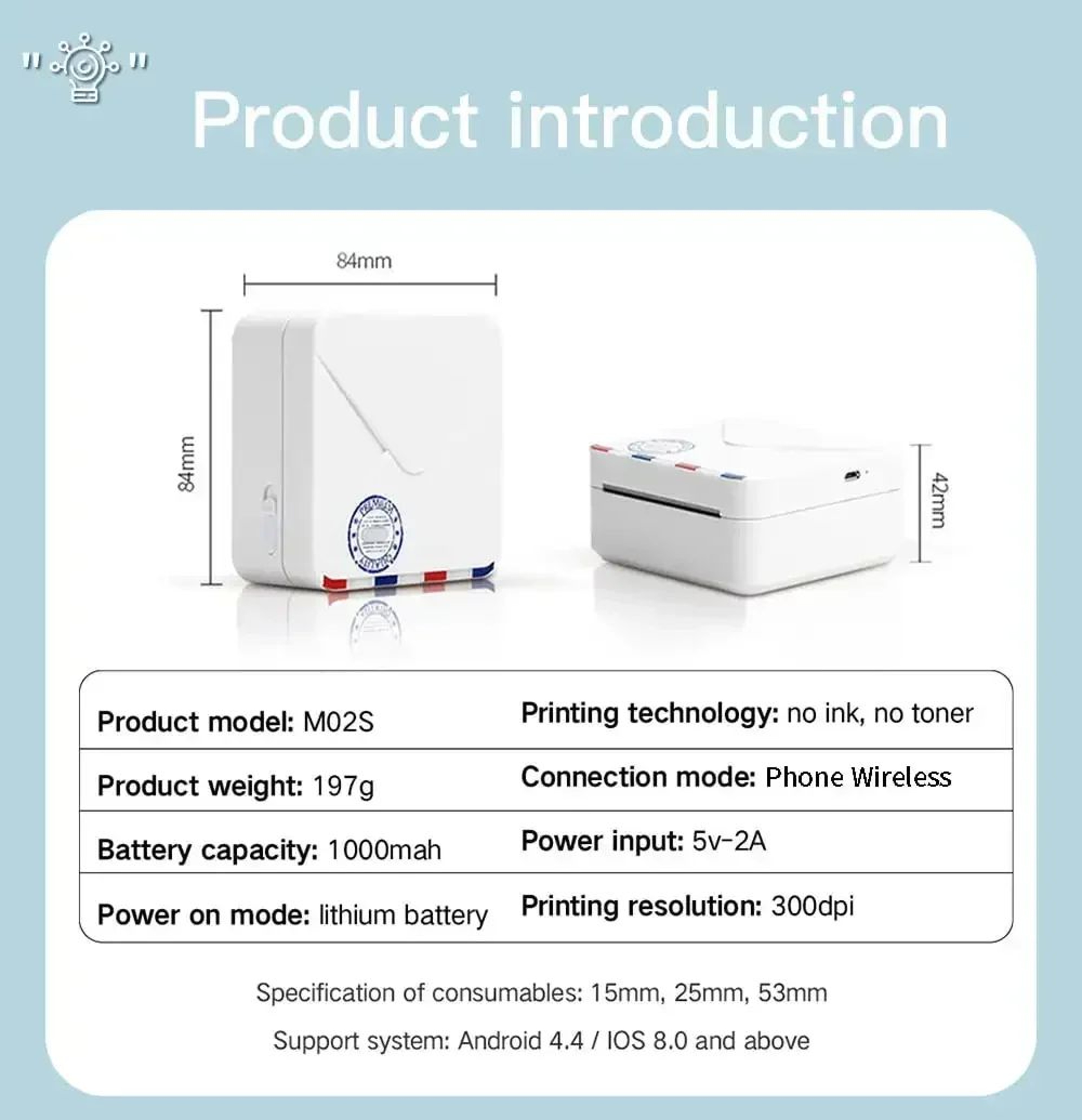 300 DPI Bluetooth Mini Photo And Journal Printer 4