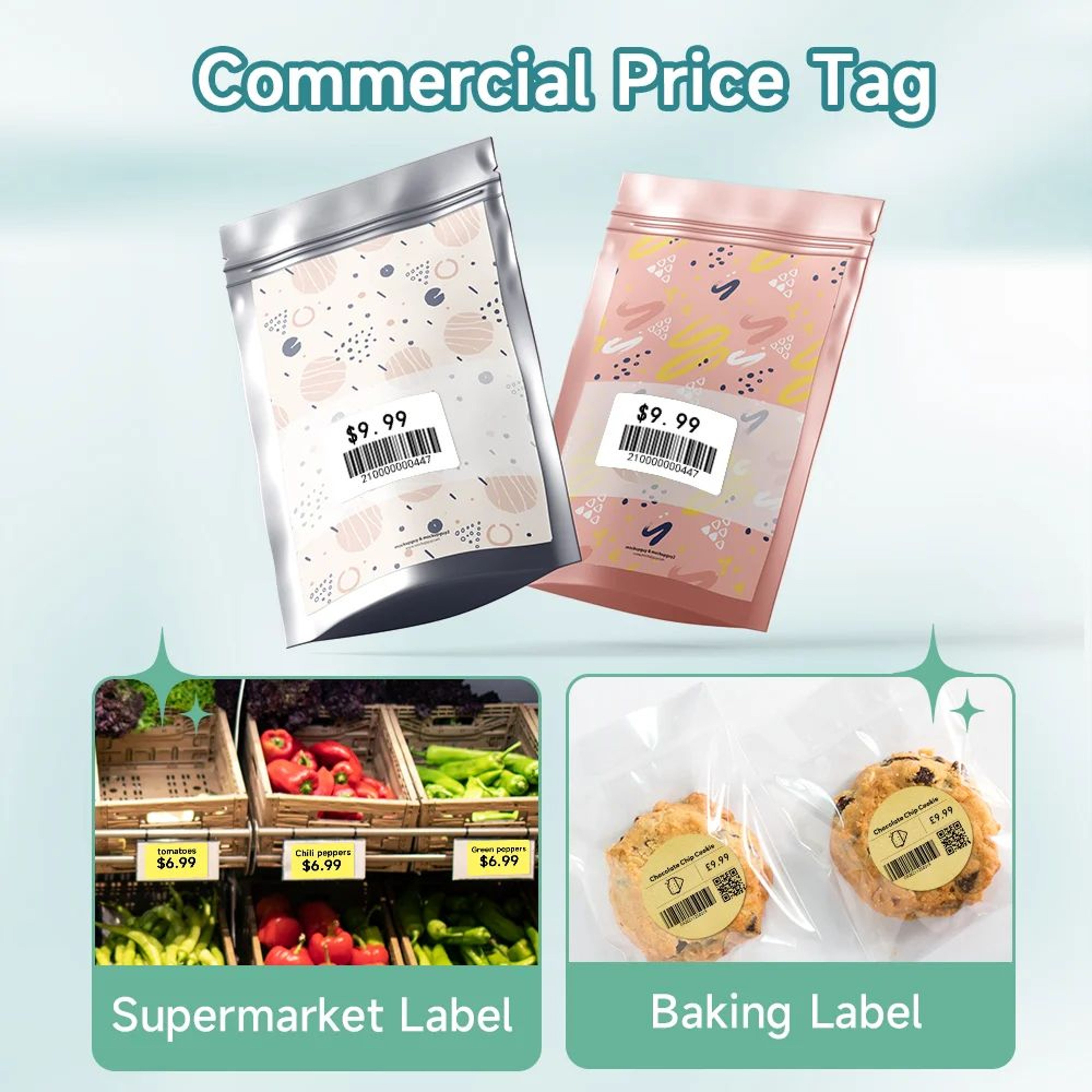 Gold SelfAdhesive Thermal Label Stickers With Storage Box 3
