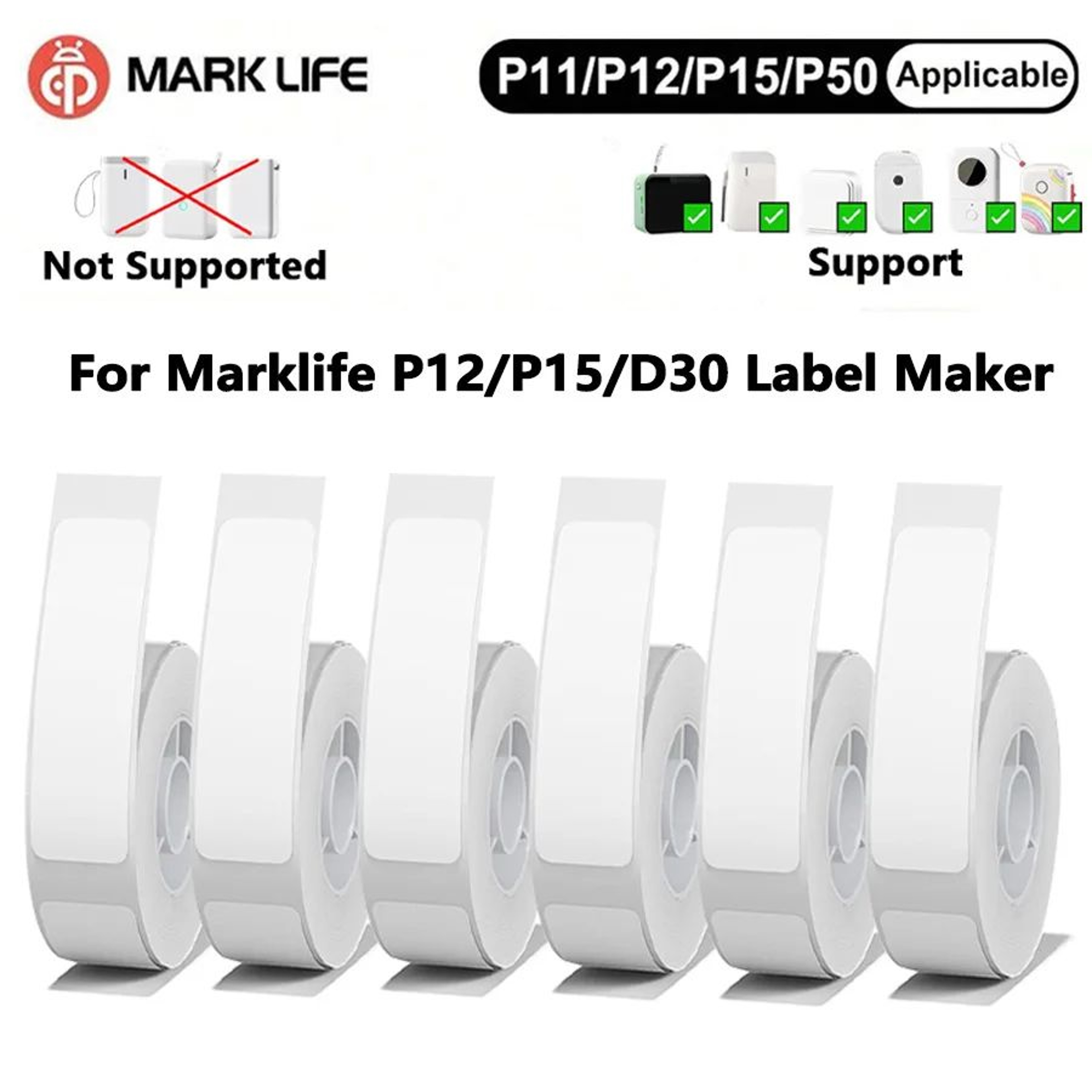 White SelfAdhesive Mini Thermal Label Sticker Tape 0
