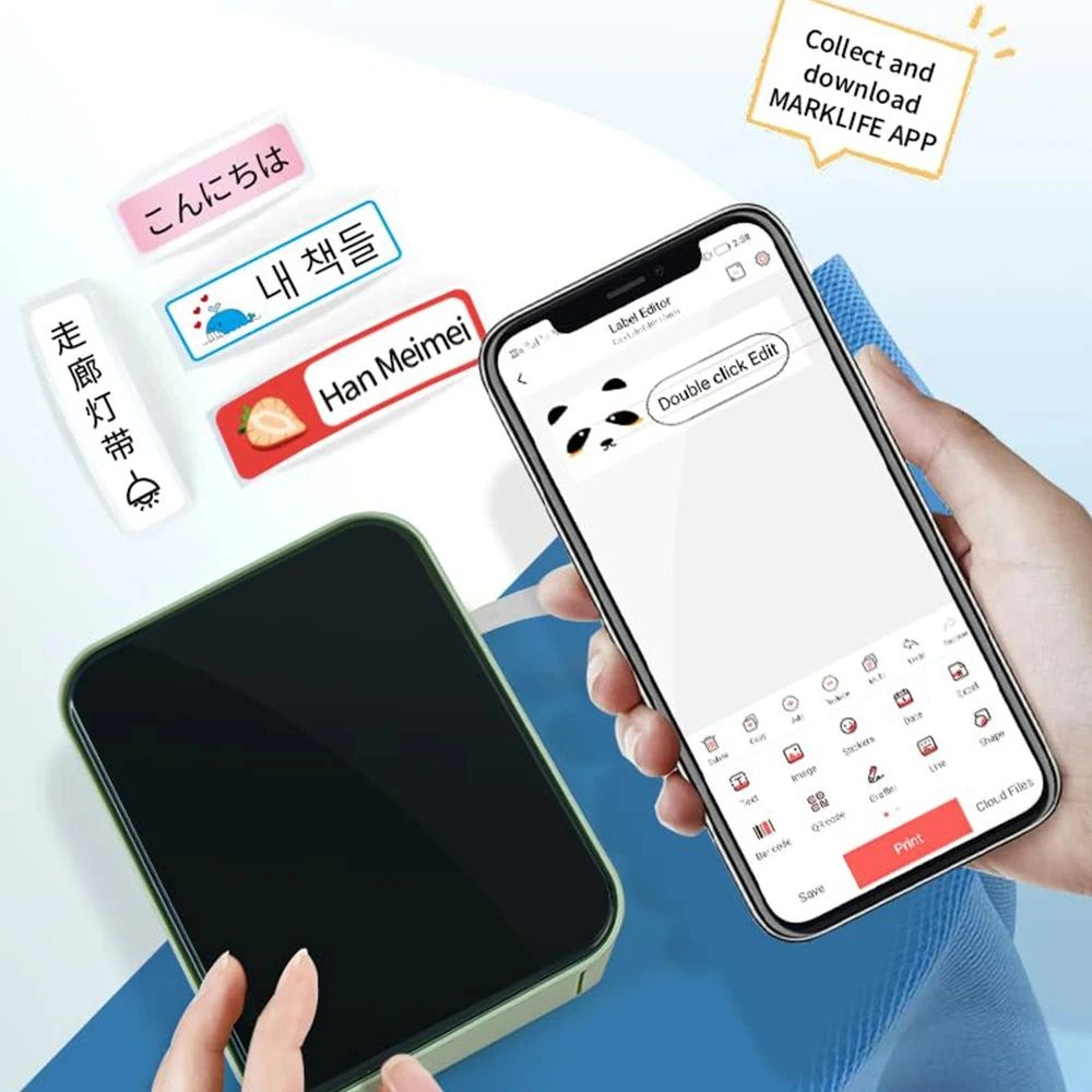 Portable Bluetooth Mini Thermal Sticker Label Printer 2