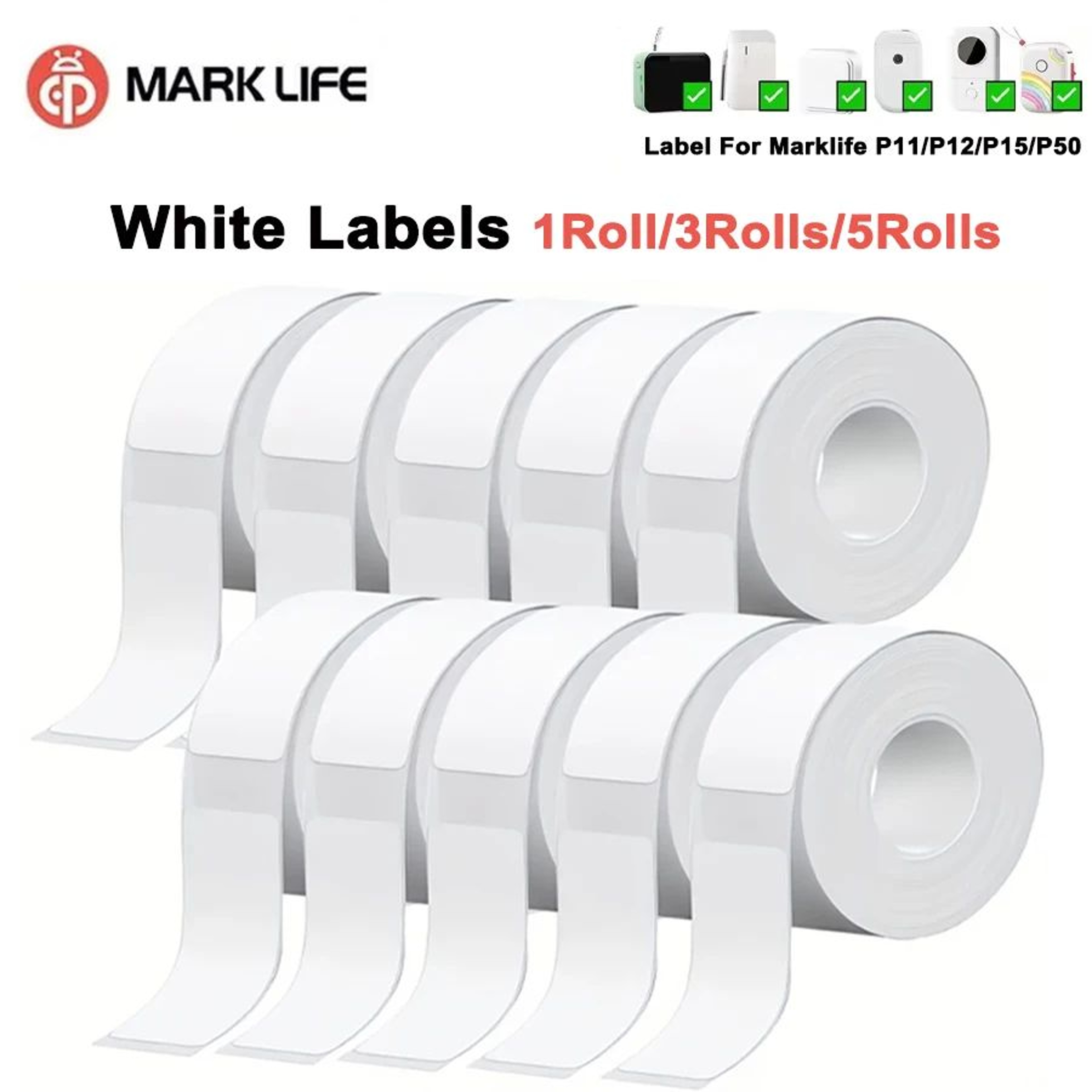 White Thermal Label Sticker Rolls For Mini Printers 0