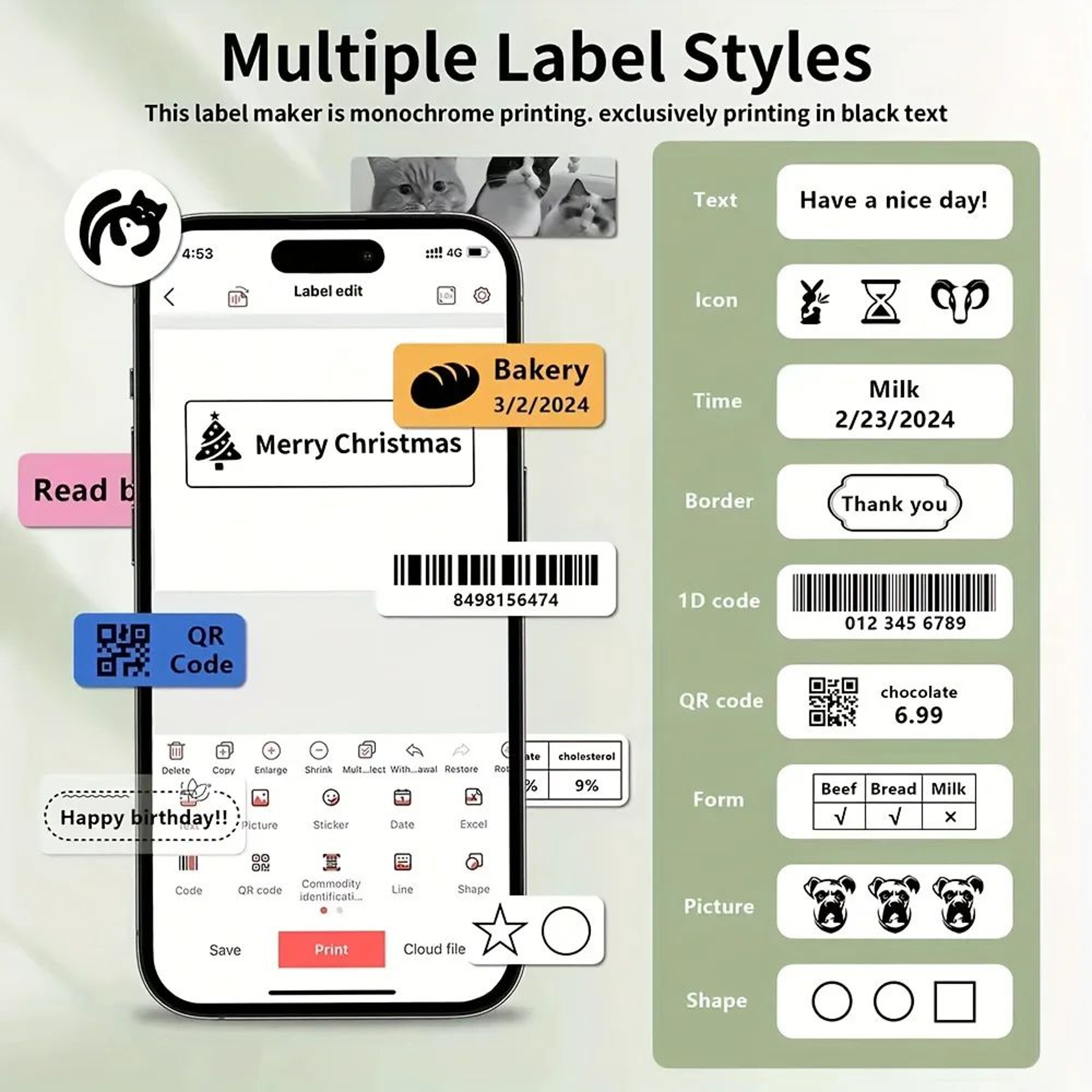 Pocket Bluetooth Thermal Sticker Label Printer 4