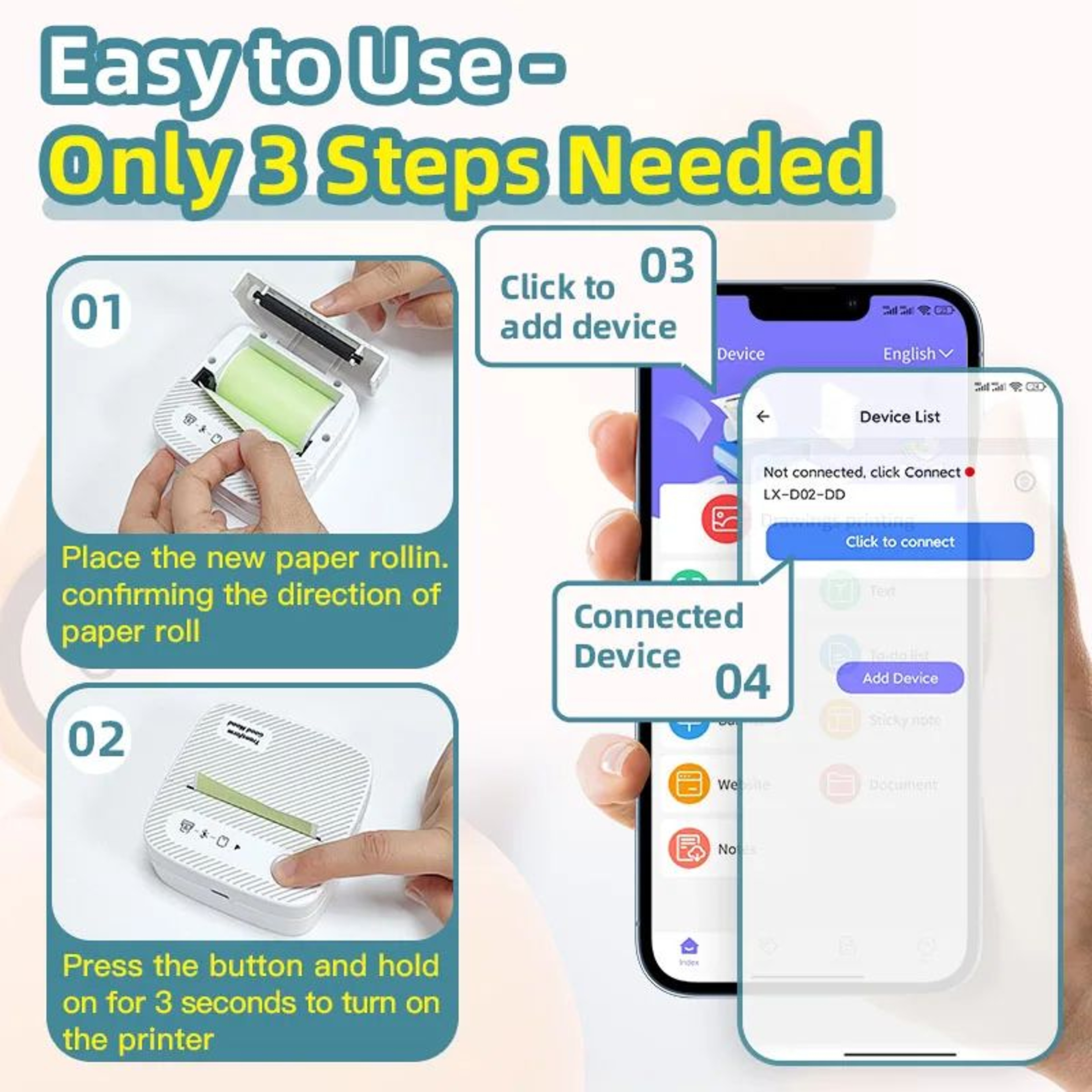 Compact Wireless Bluetooth Price Tag And Label Printer 3