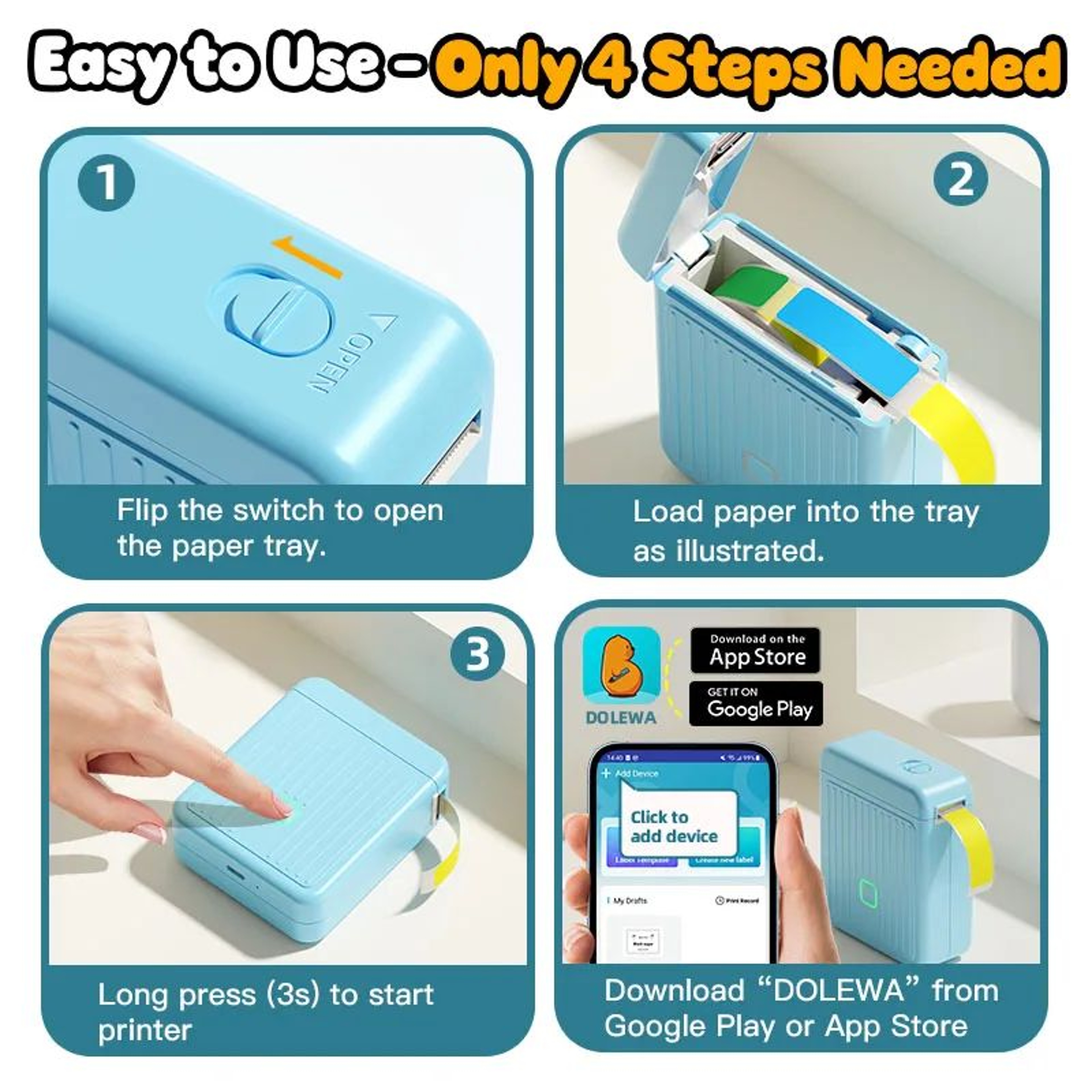 Portable Bluetooth Thermal Barcode And Sticker Label Printer 3