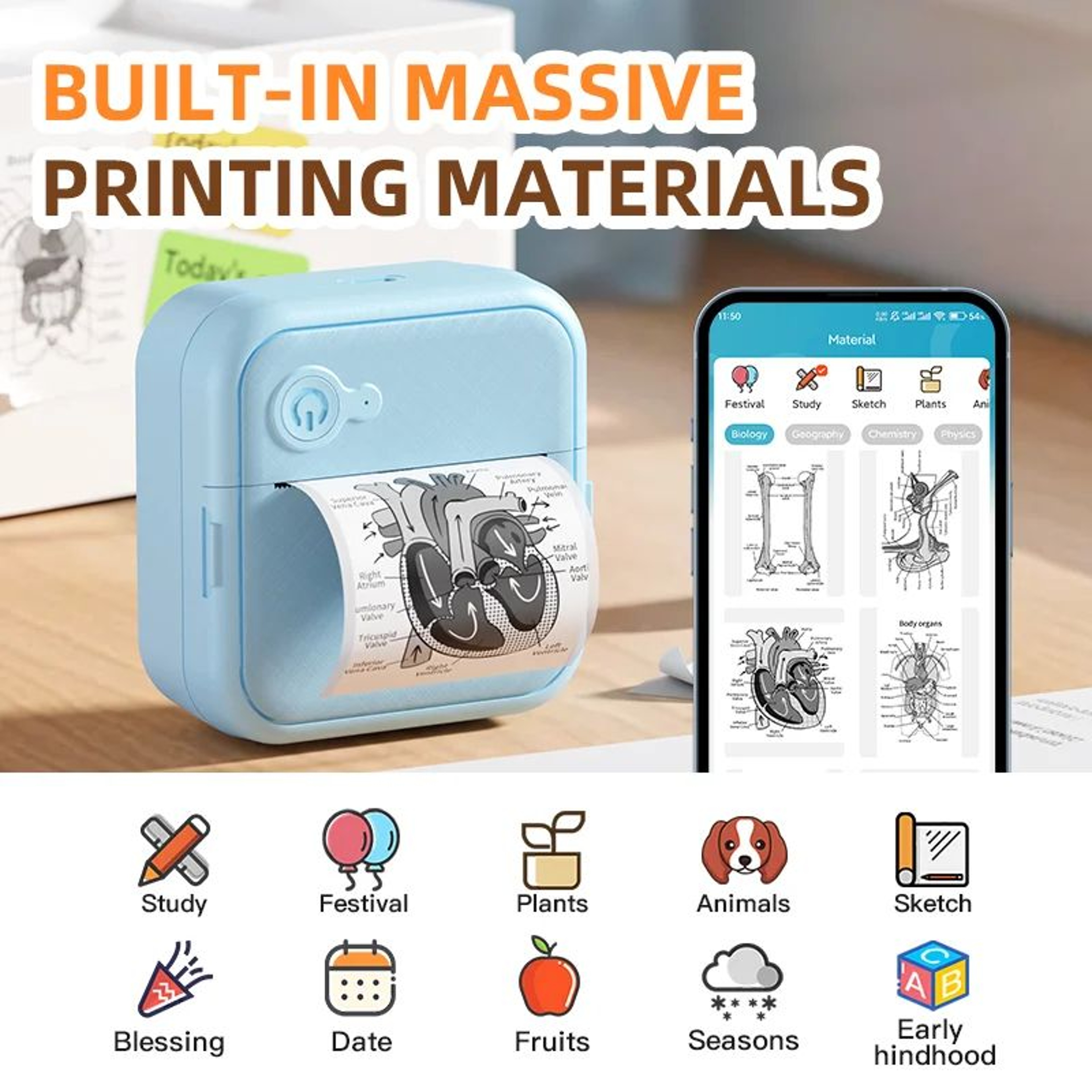 Wireless Bluetooth Mini Thermal Sticker Printer 4