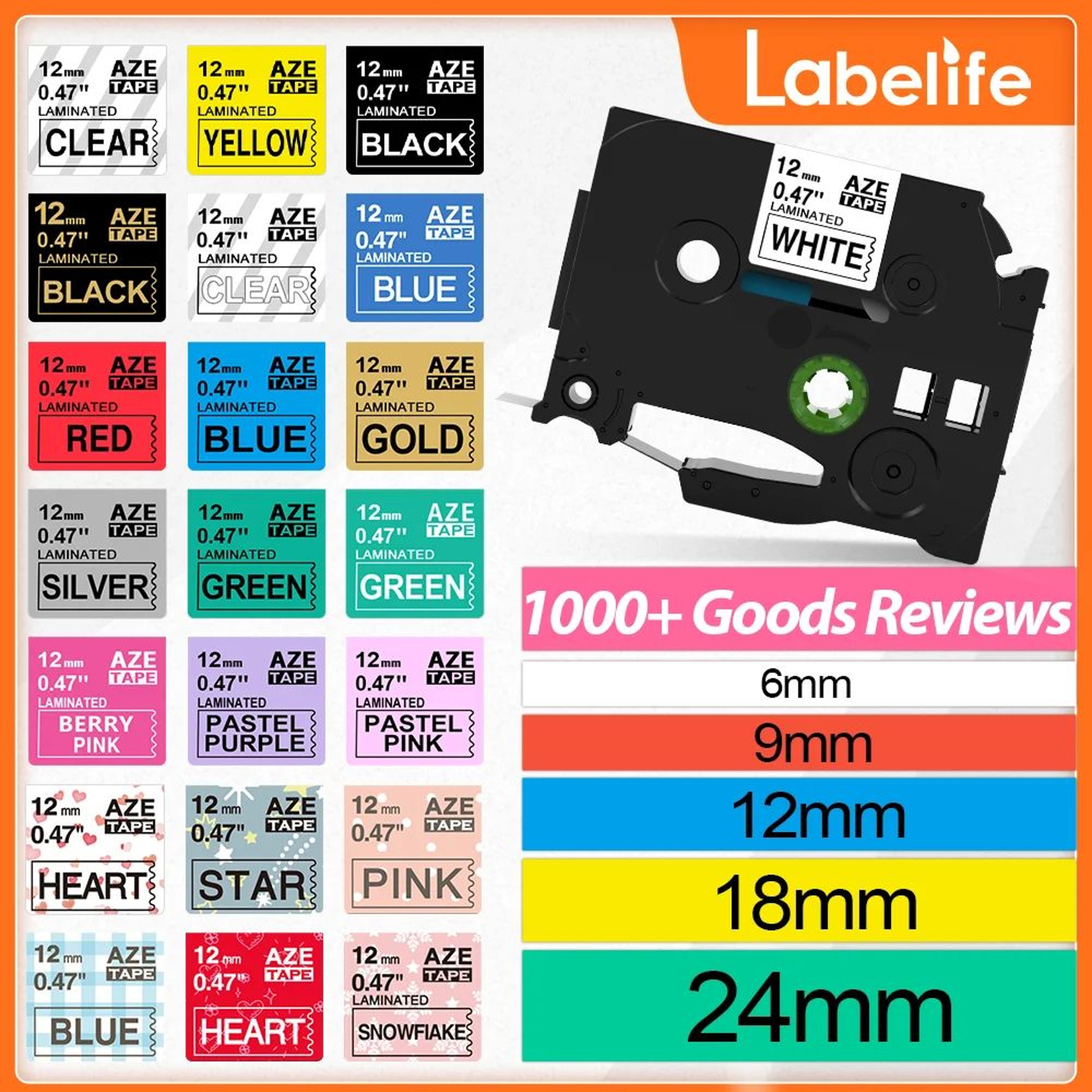 White Laminated Label Maker Tape Refill 0