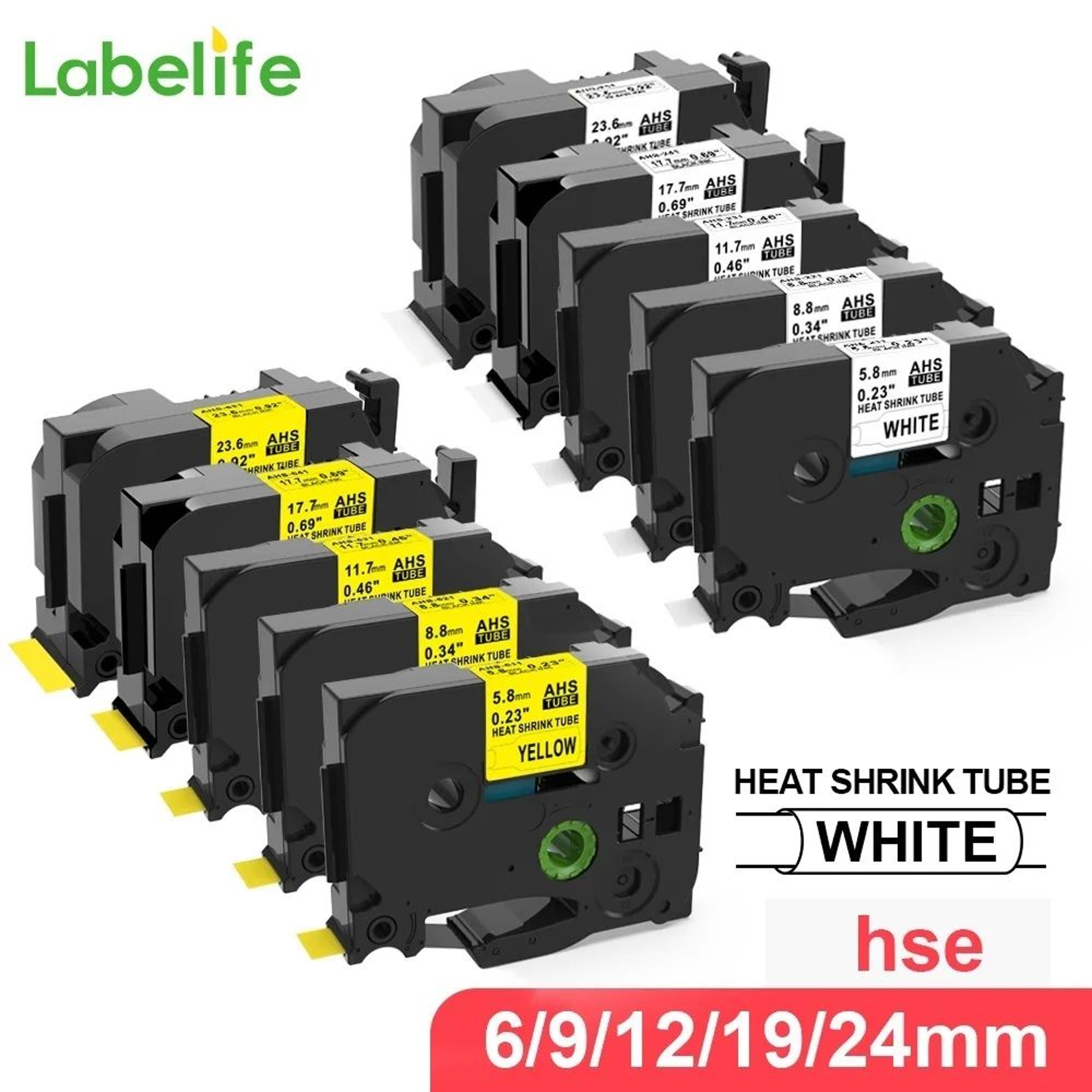 10 Pack Printable Heat Shrink Wire Label Tubes 0