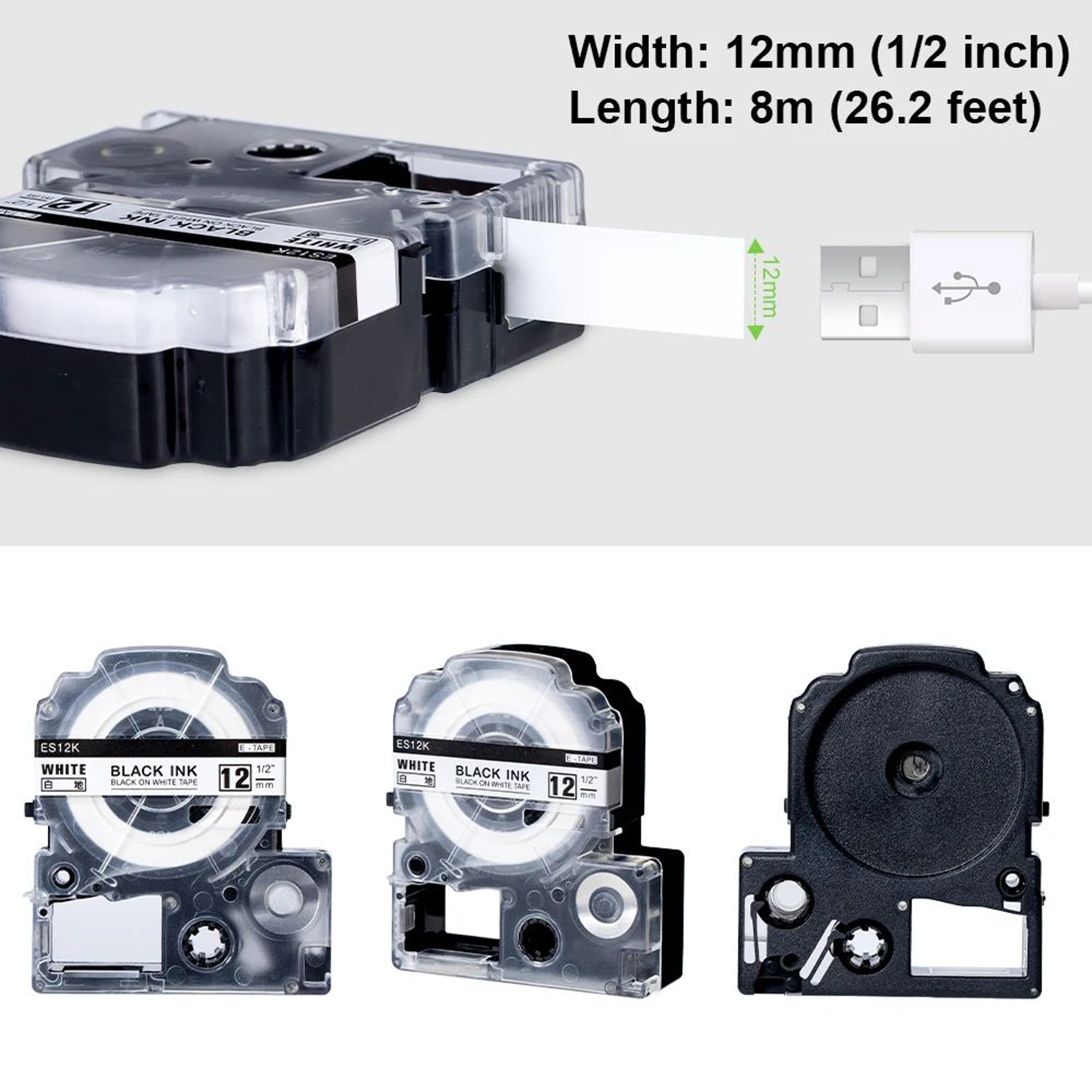 DualSize Label Maker Tape Replacement Cartridge 2