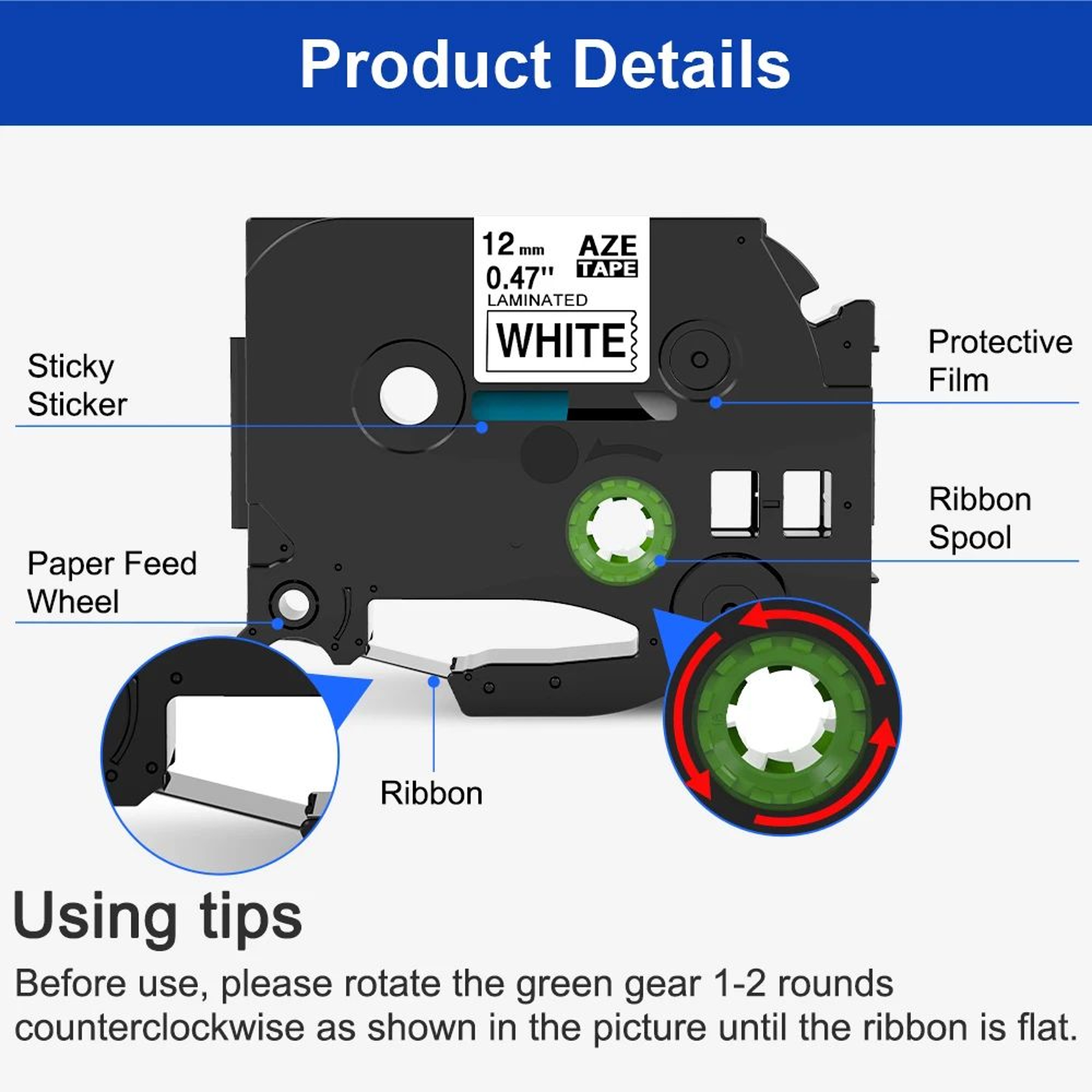 TripleWidth Laminated Label Tape Replacement Cartridges 5