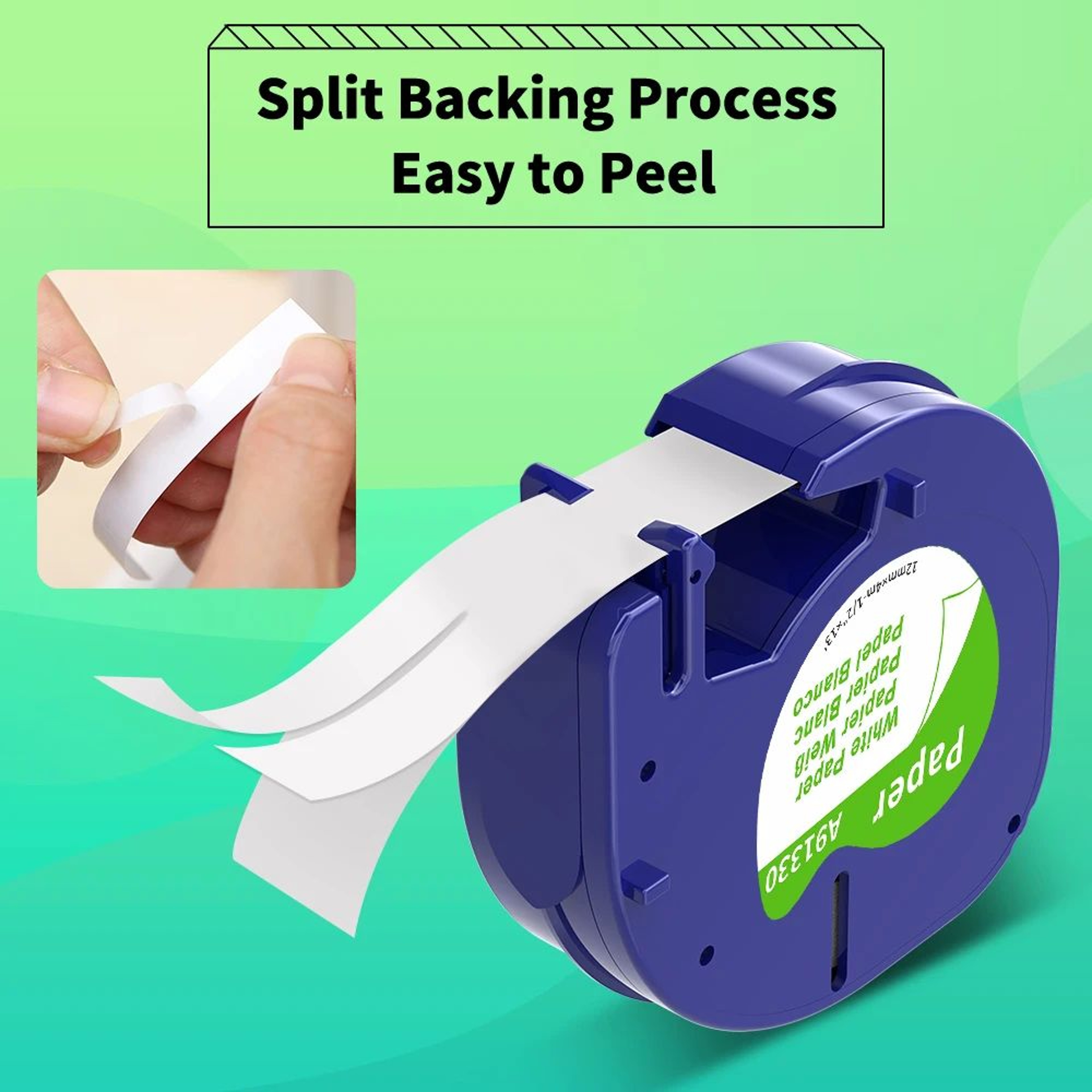 White Paper Label Tape Refill MultiPack 3