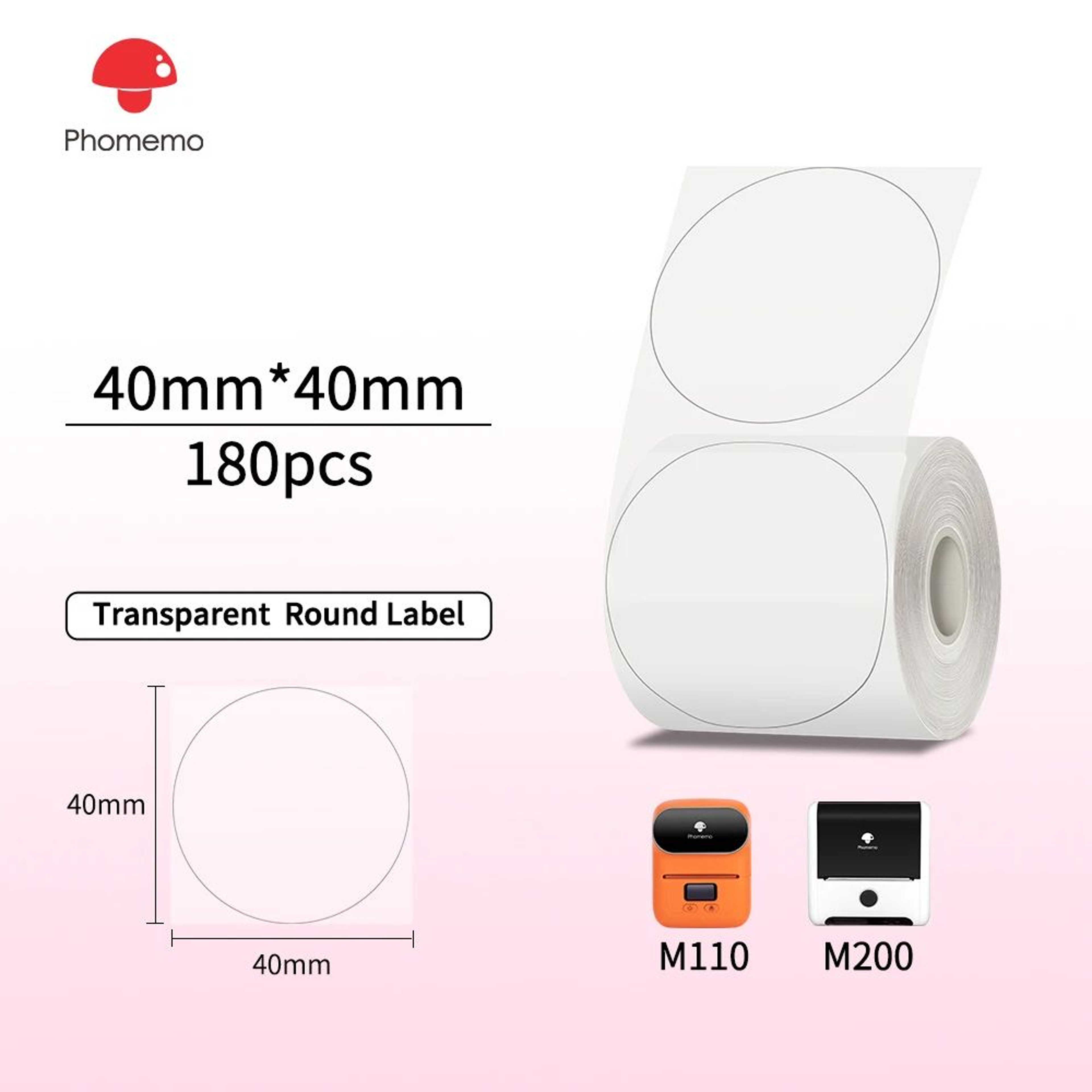 Transparent Round Thermal Sticker Labels 14