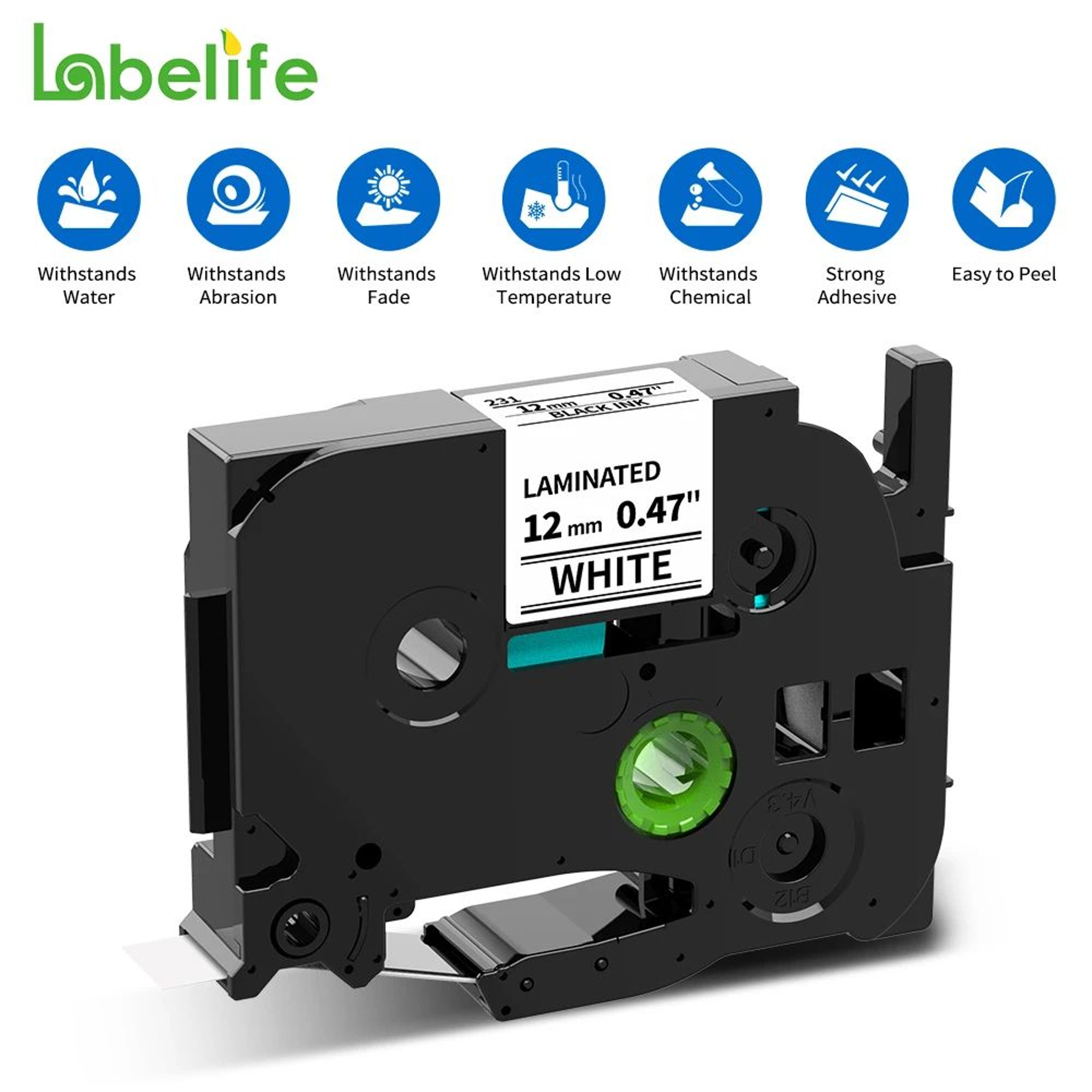 MultiWidth Laminated Label Tape Refill Cartridges 12