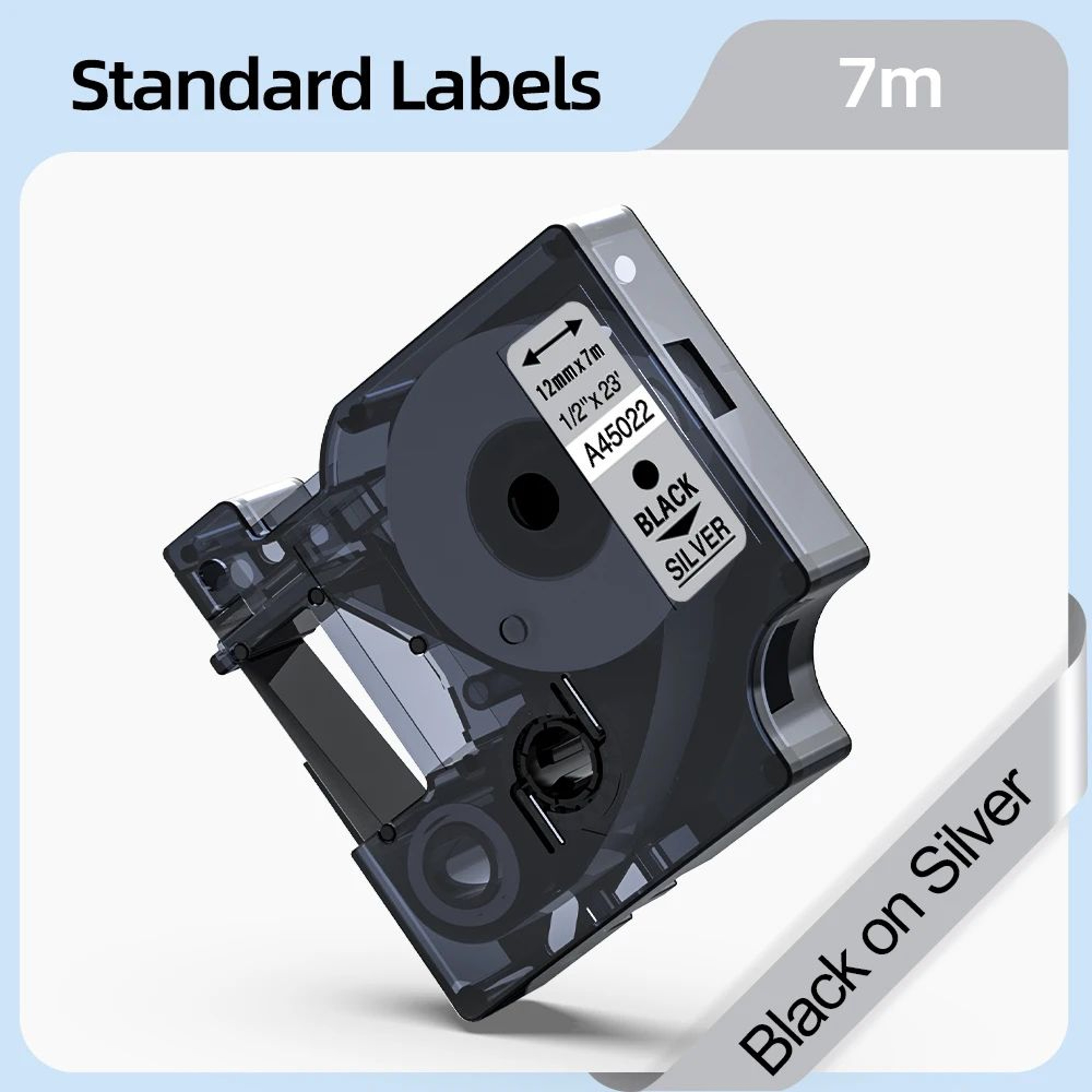 MultiWidth Black On White Label Tape Refill 6