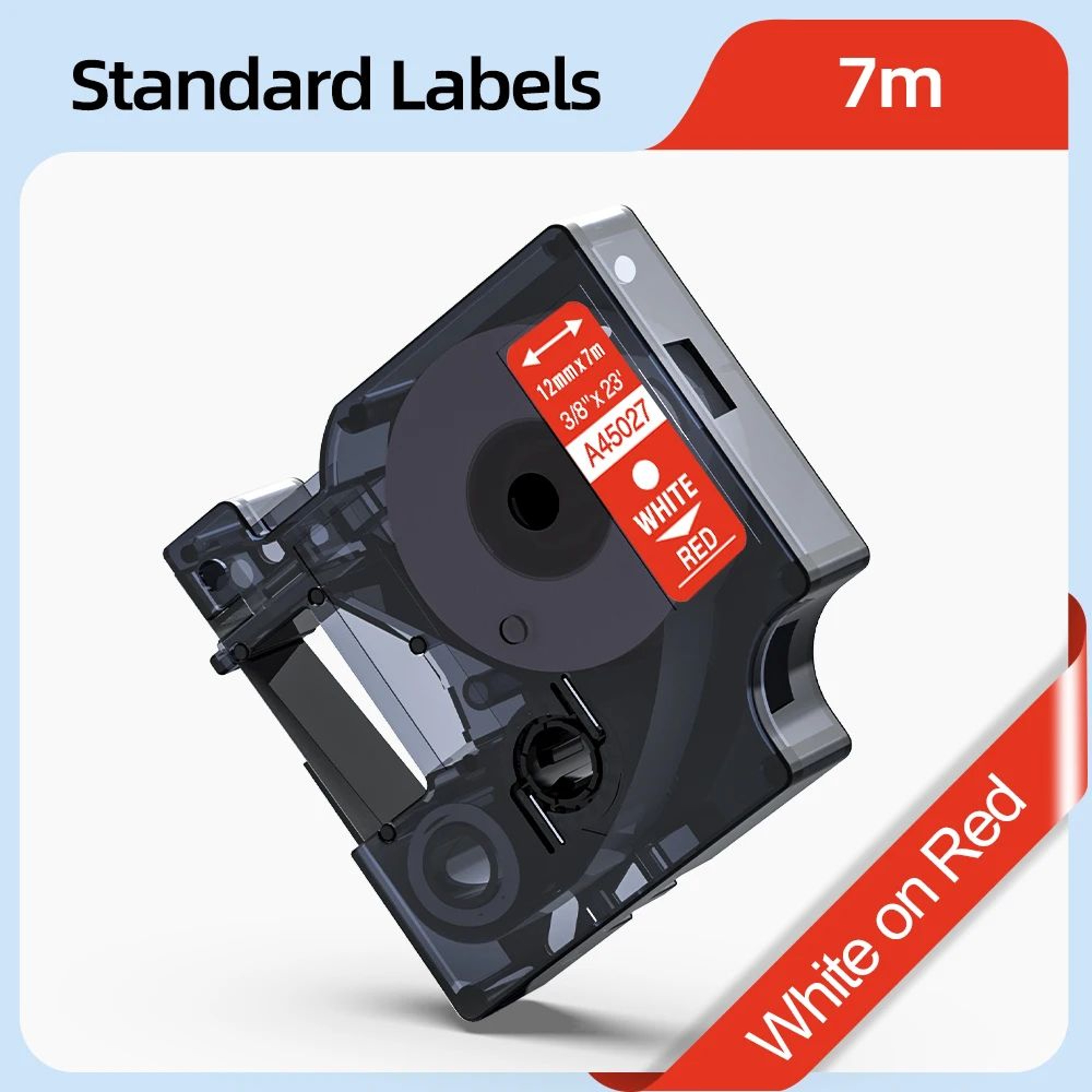 MultiWidth Black On White Label Tape Refill 22