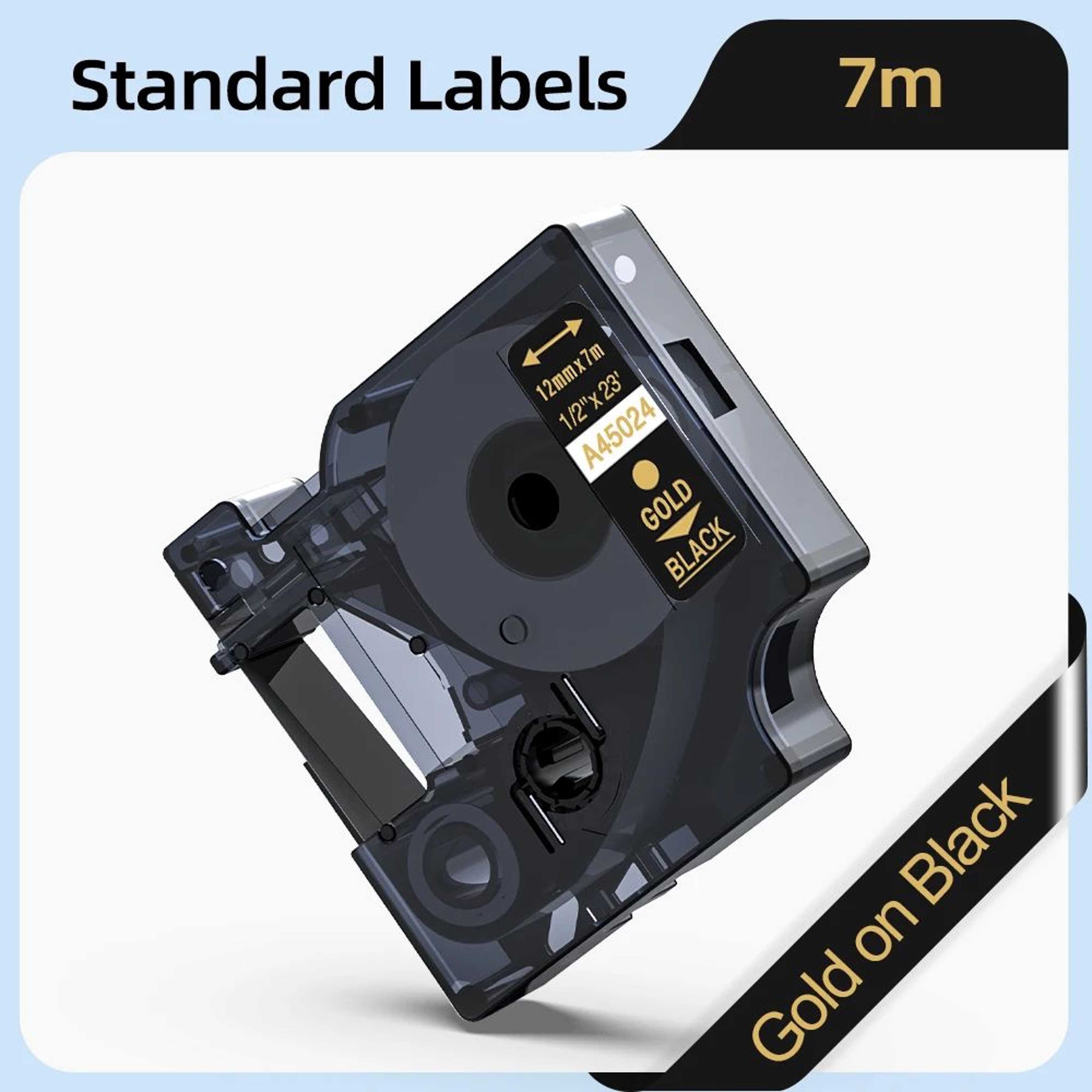 MultiWidth Black On White Label Tape Refill 15