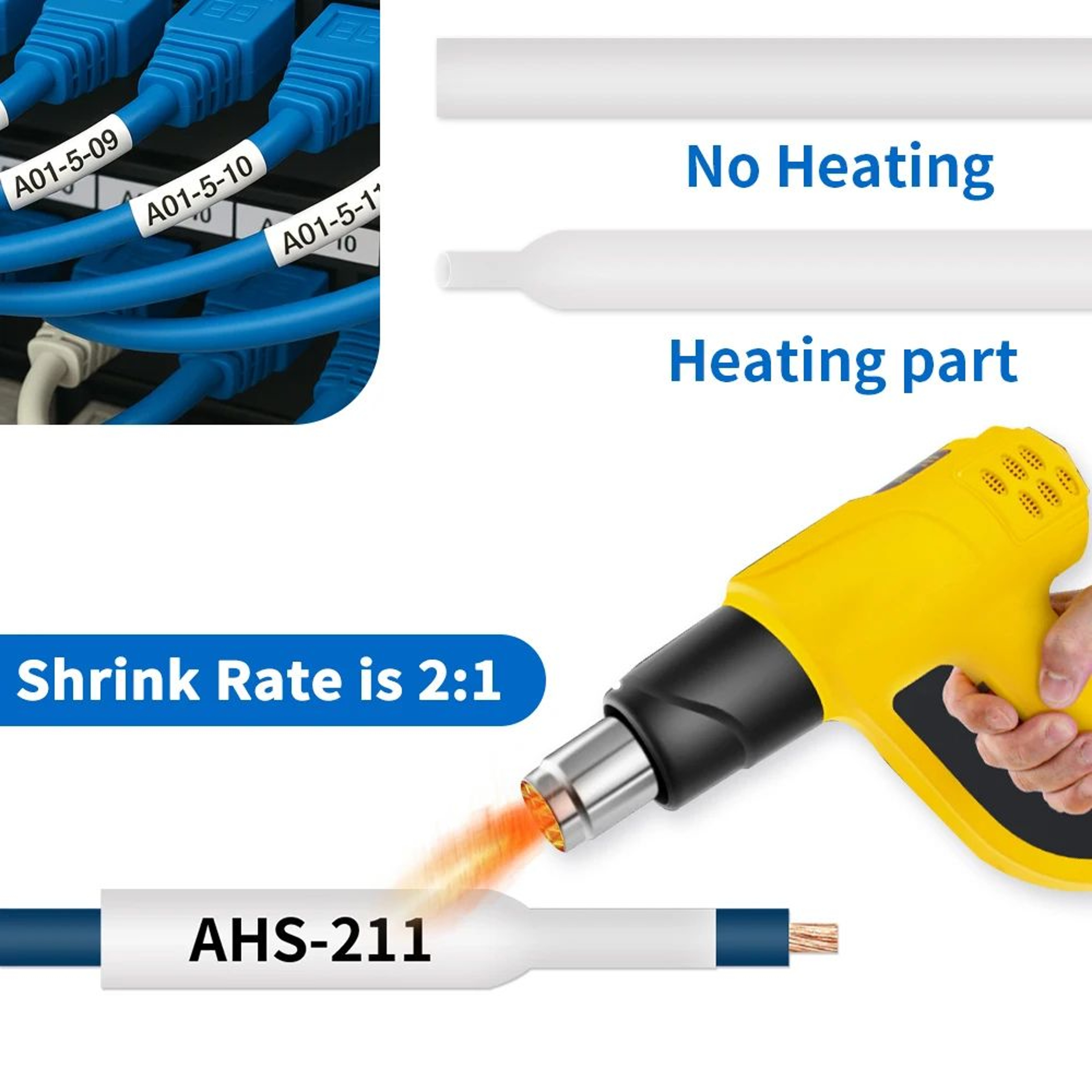 Professional Heat Shrink Cable Label Tape Refills 4