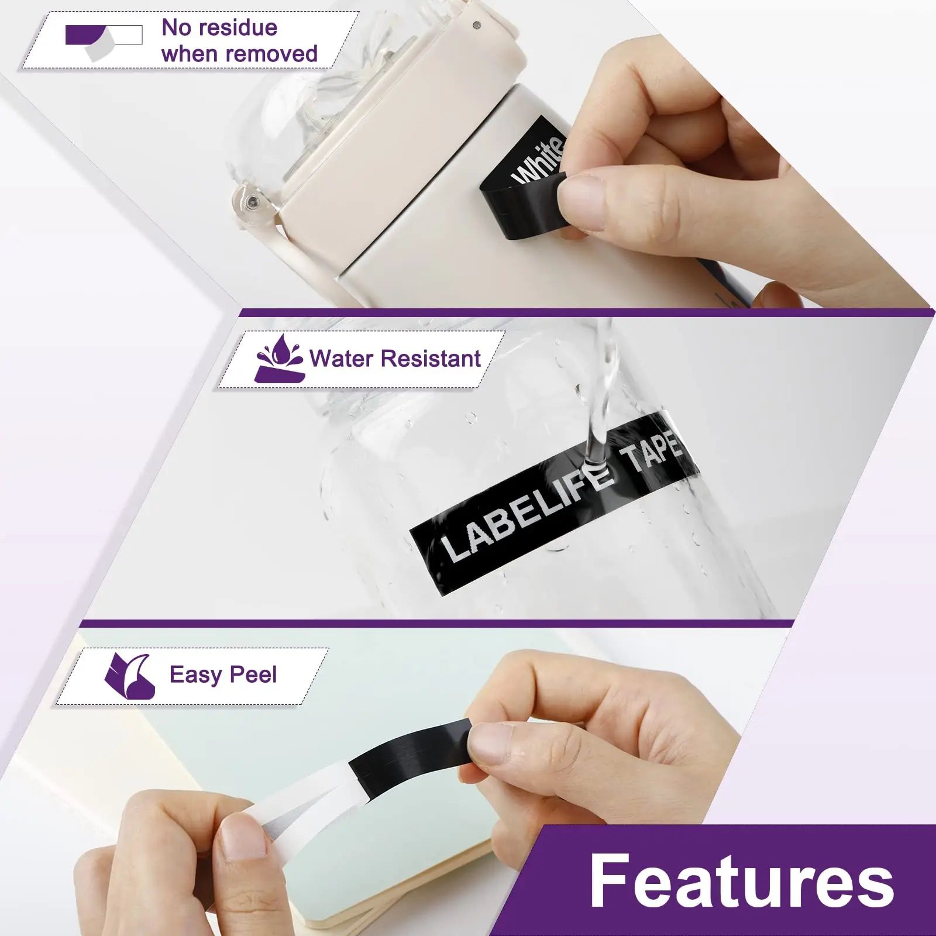 White Plastic Label Tape Replacement Cartridge 3