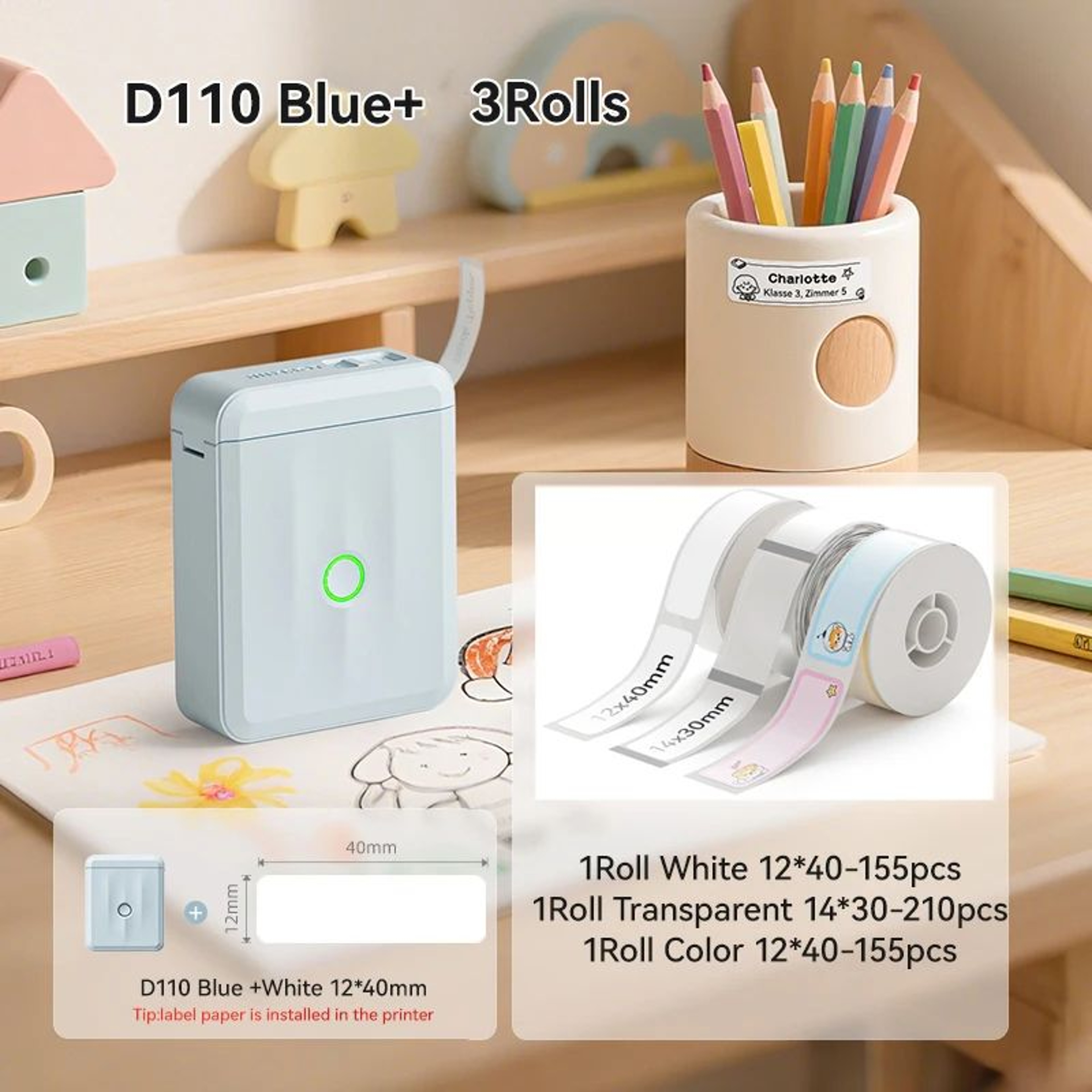 D110 Mini Portable Bluetooth Thermal Label Printer 11