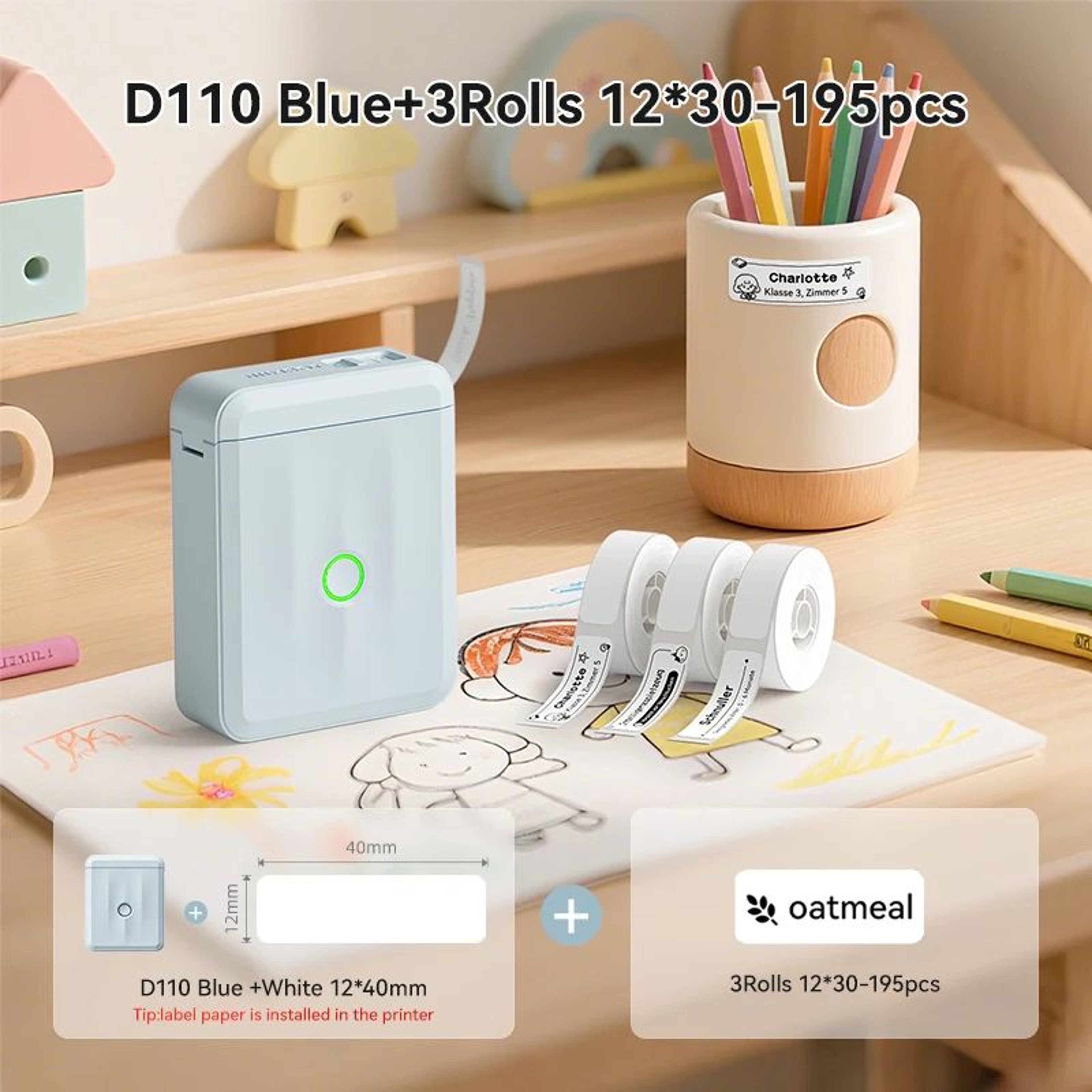 D110 Mini Portable Bluetooth Thermal Label Printer 6