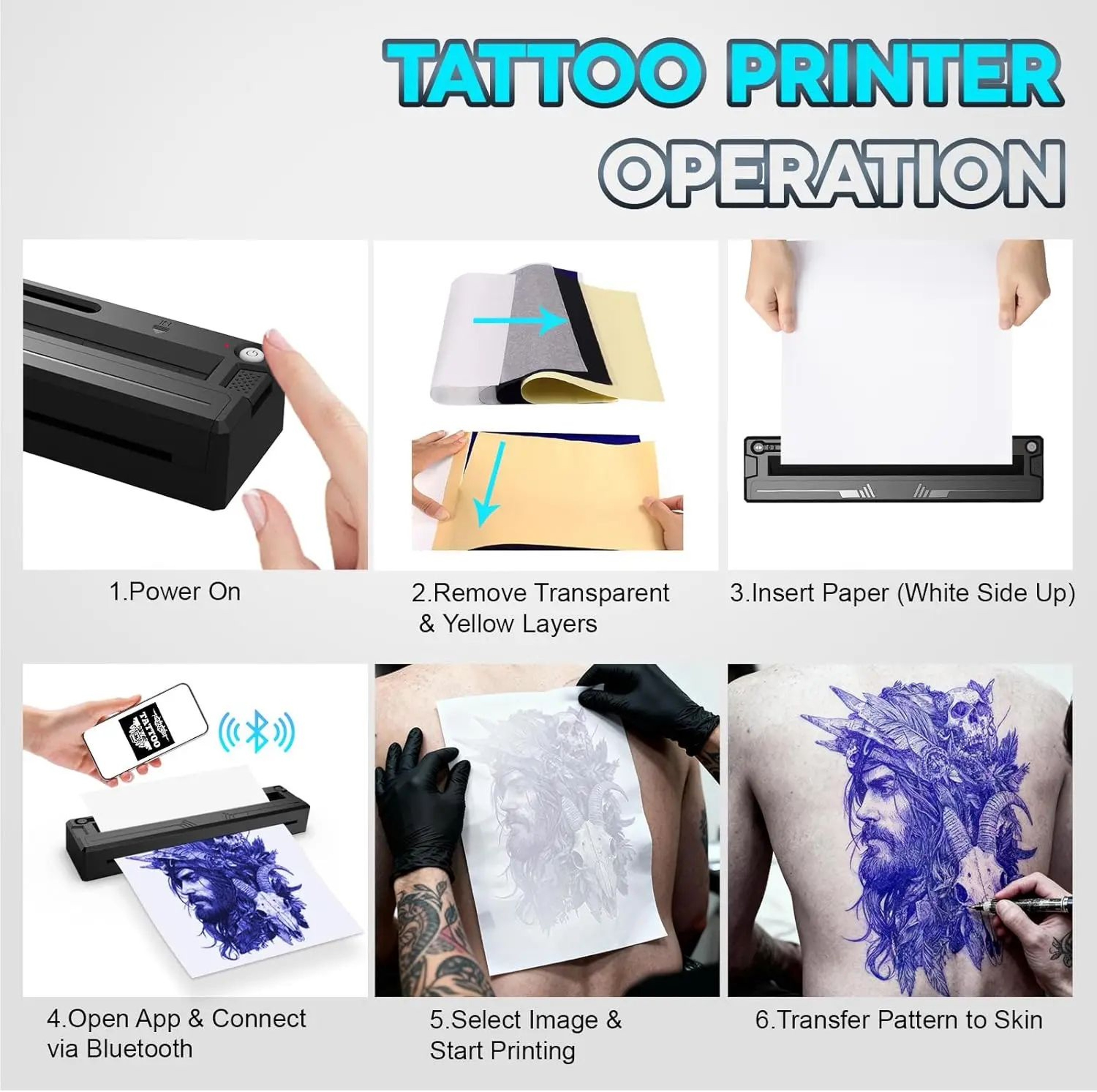 Portable Bluetooth Tattoo Stencil Printer Wireless Transfer Machine 5