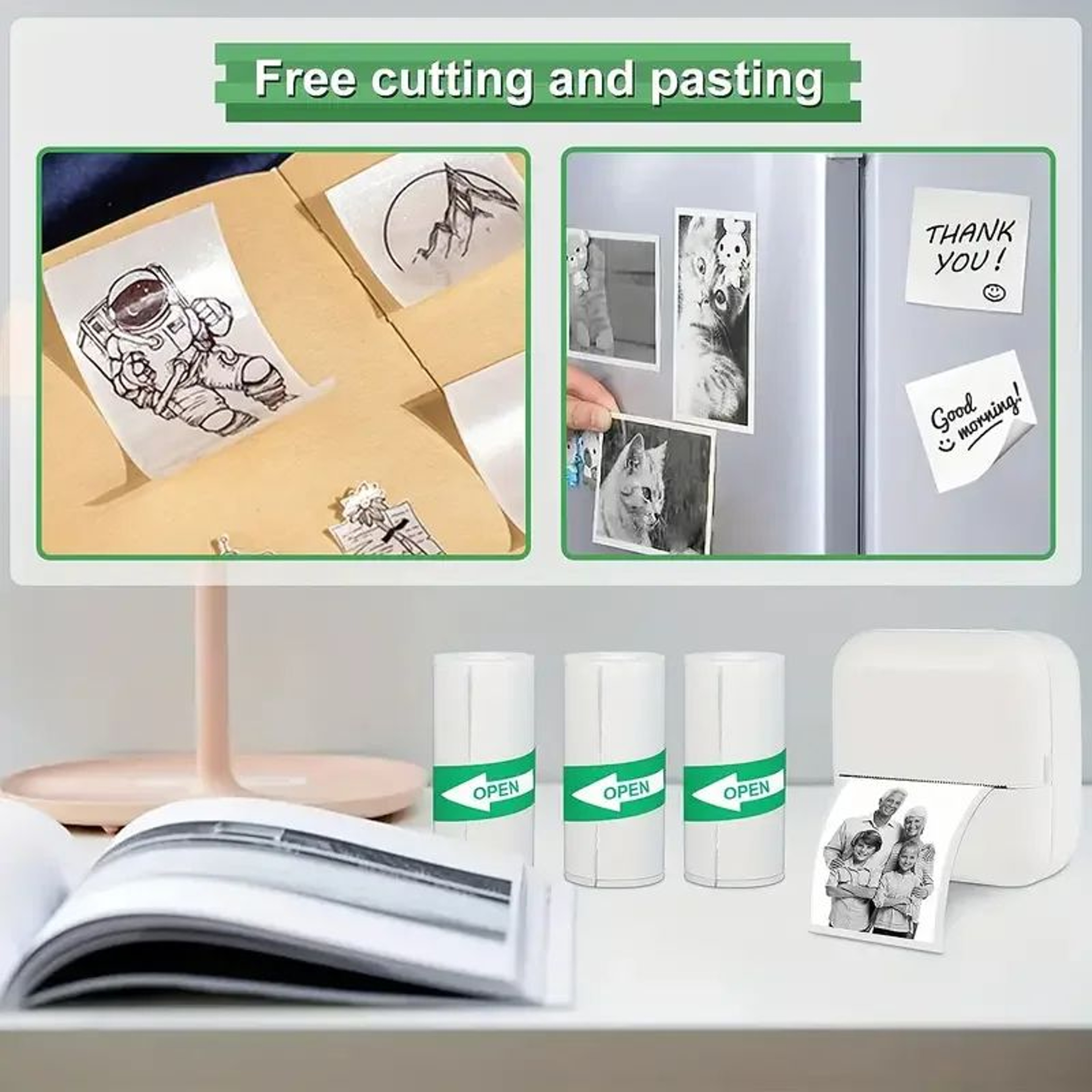 10 Rolls Mini Thermal Sticker Paper 224 Inch 2