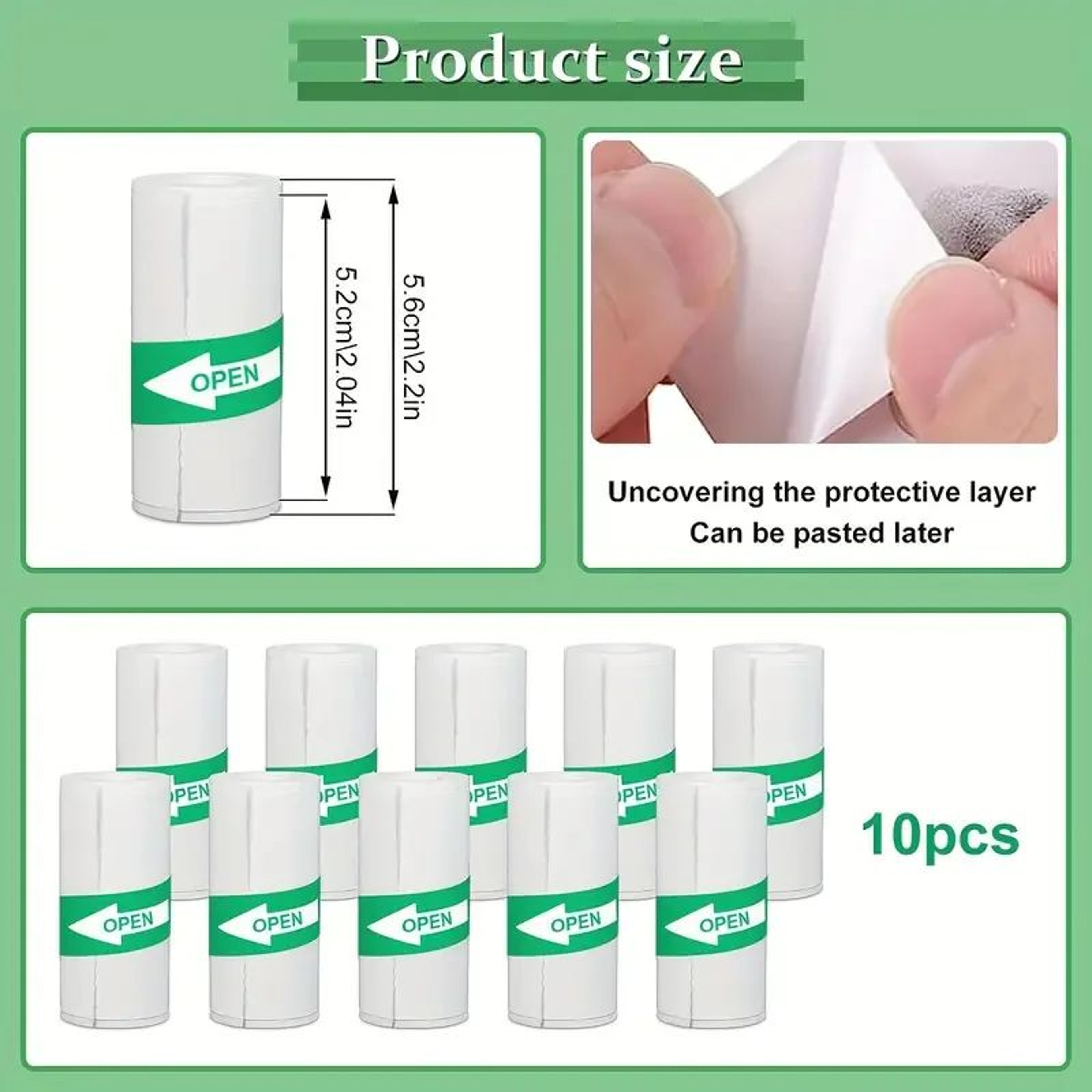 10 Rolls Mini Thermal Sticker Paper 224 Inch 1