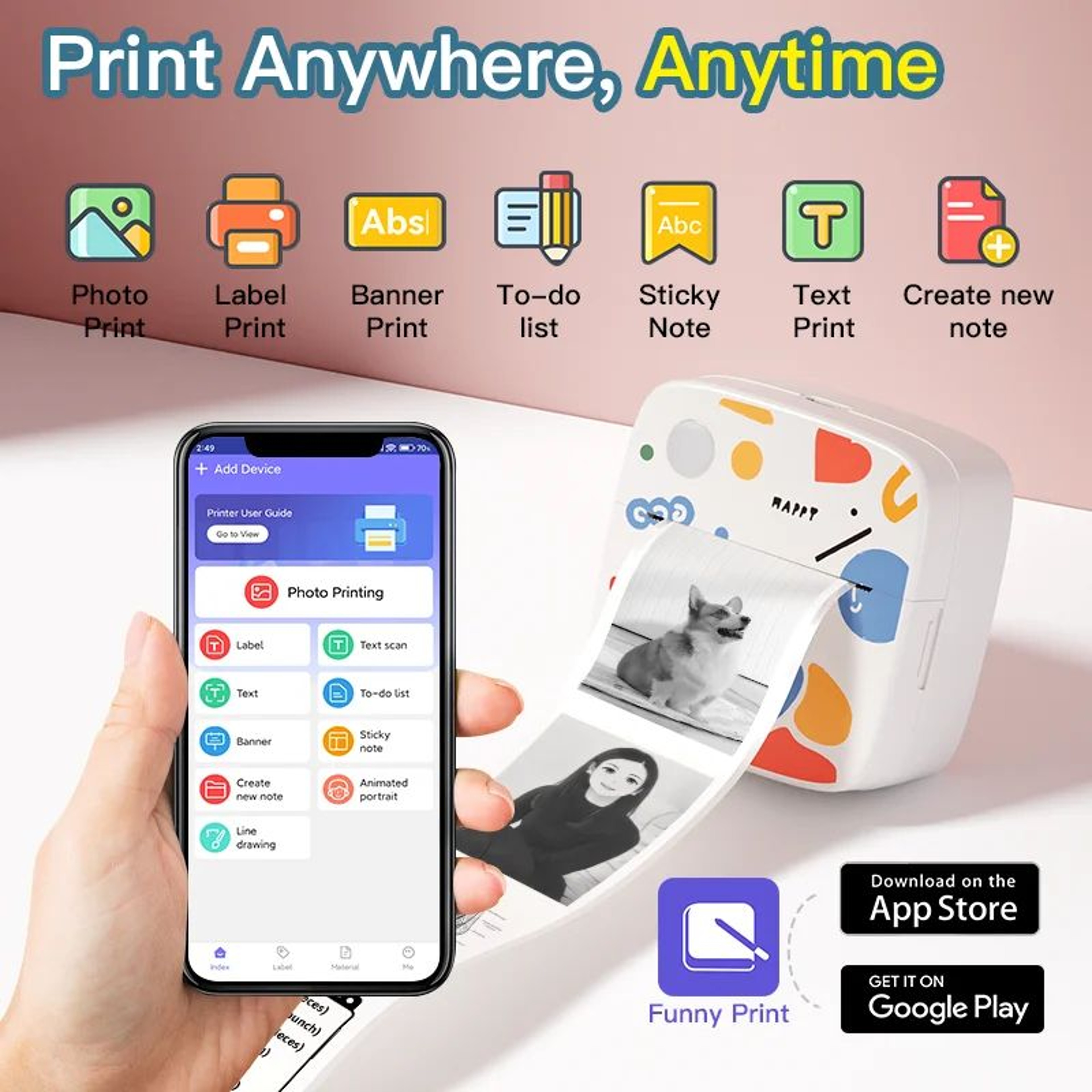 D2 Mini Wireless Thermal Sticker Printer 3