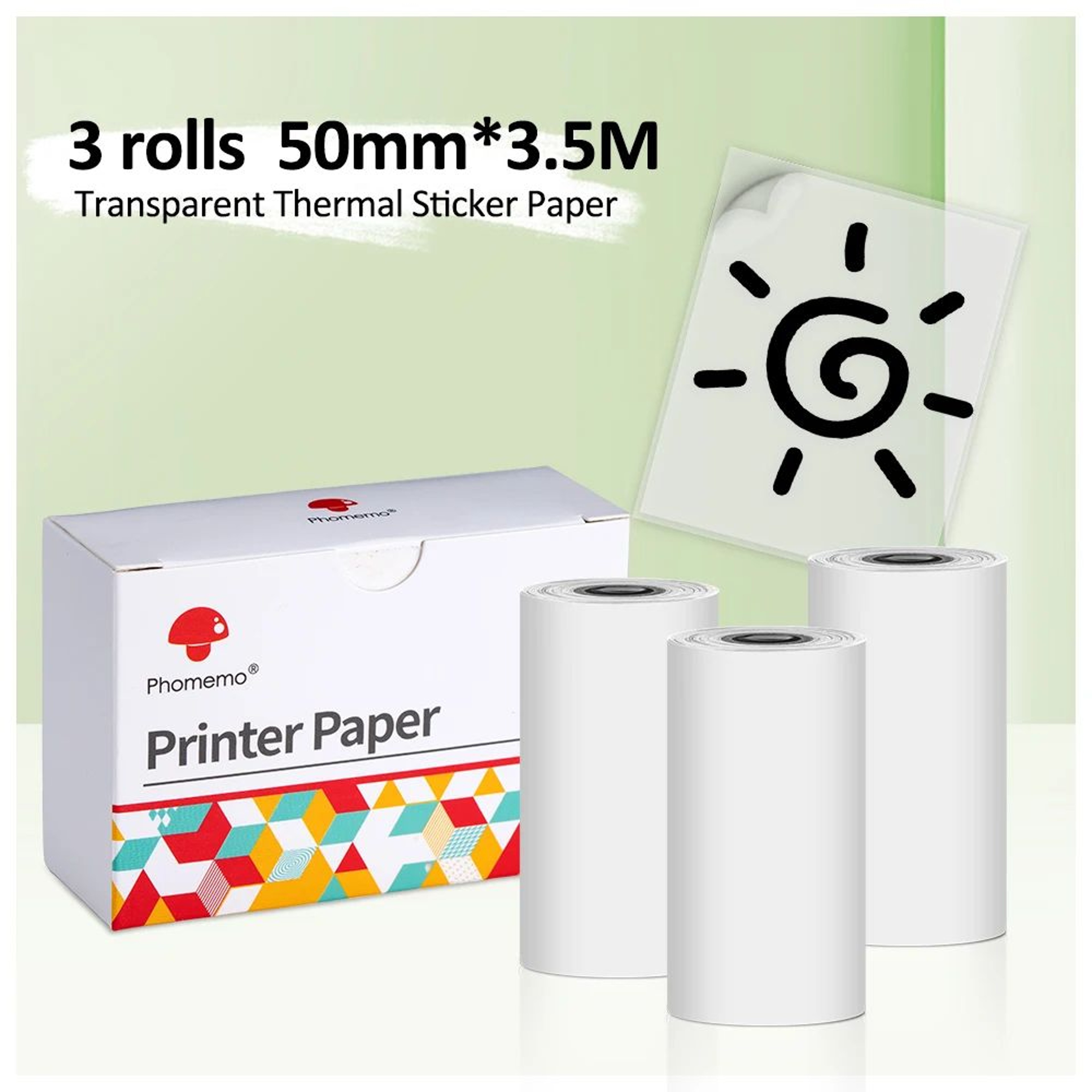 3 Rolls White Adhesive Thermal Sticker Paper 11
